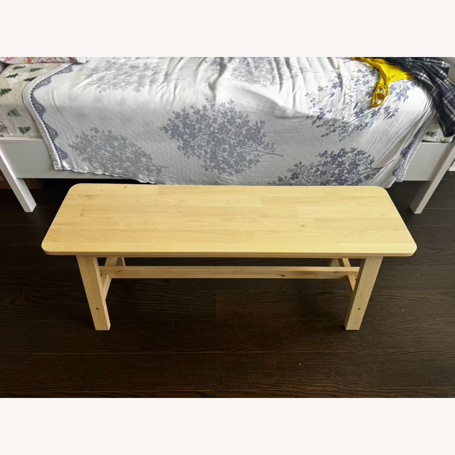 IKEA NORRÅKER Natural Wood Bedside Bench - image-1