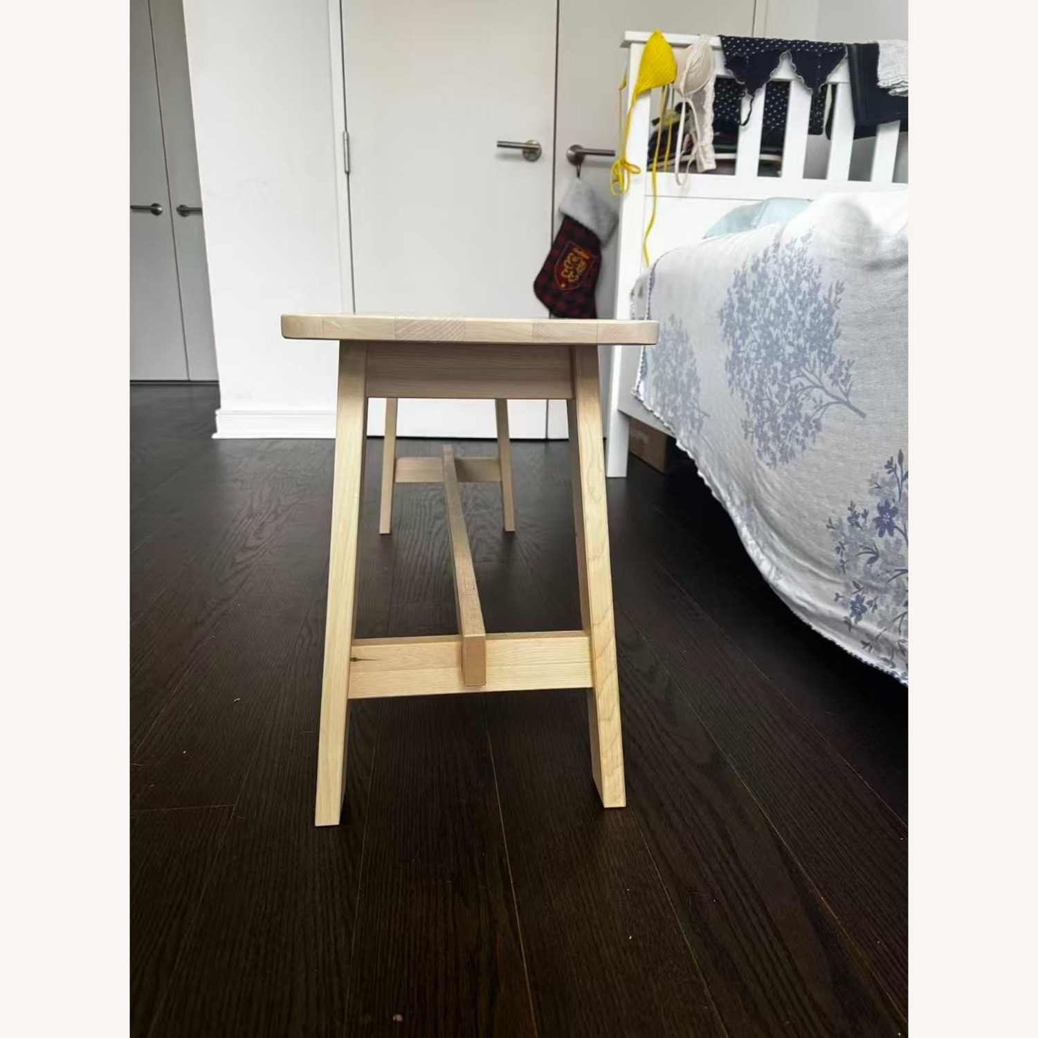 IKEA NORRÅKER Natural Wood Bedside Bench - image-4