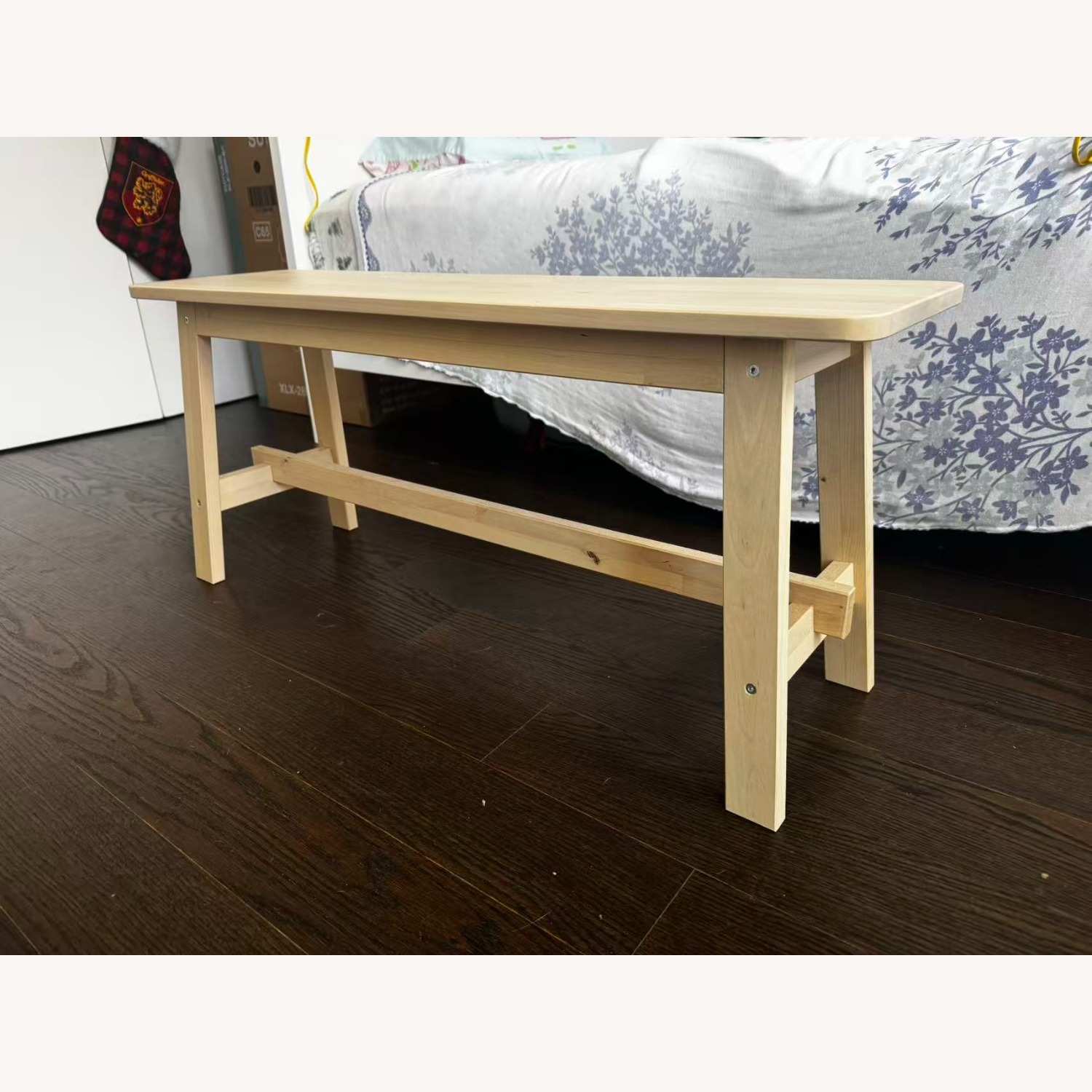 IKEA NORRÅKER Natural Wood Bedside Bench - image-3