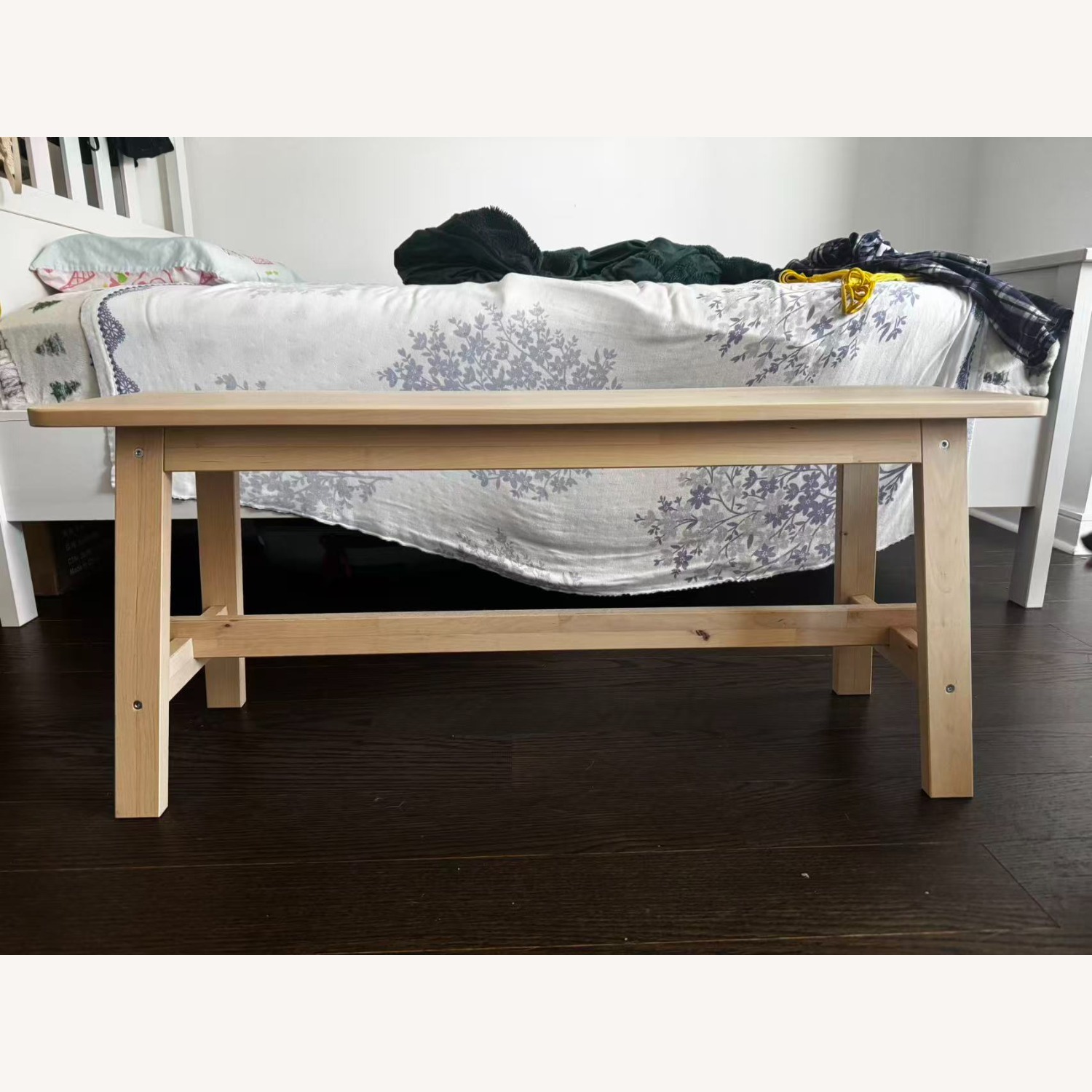 IKEA NORRÅKER Natural Wood Bedside Bench - image-2