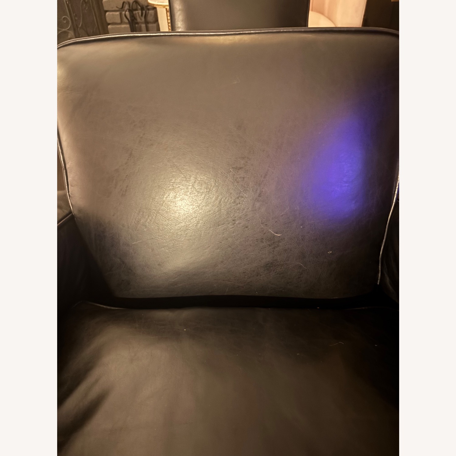 Restoration Hardware Black Leather Armchair - image-6