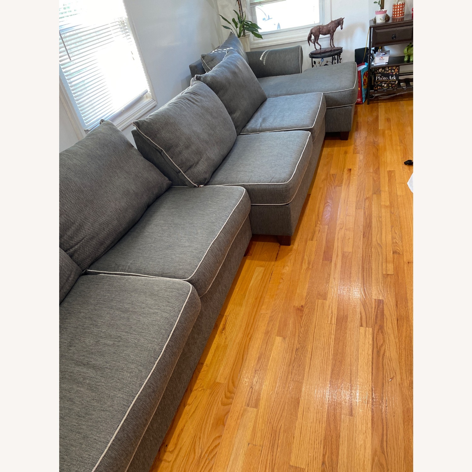 Light Gray Fabric 3+ Piece Sectional - image-3
