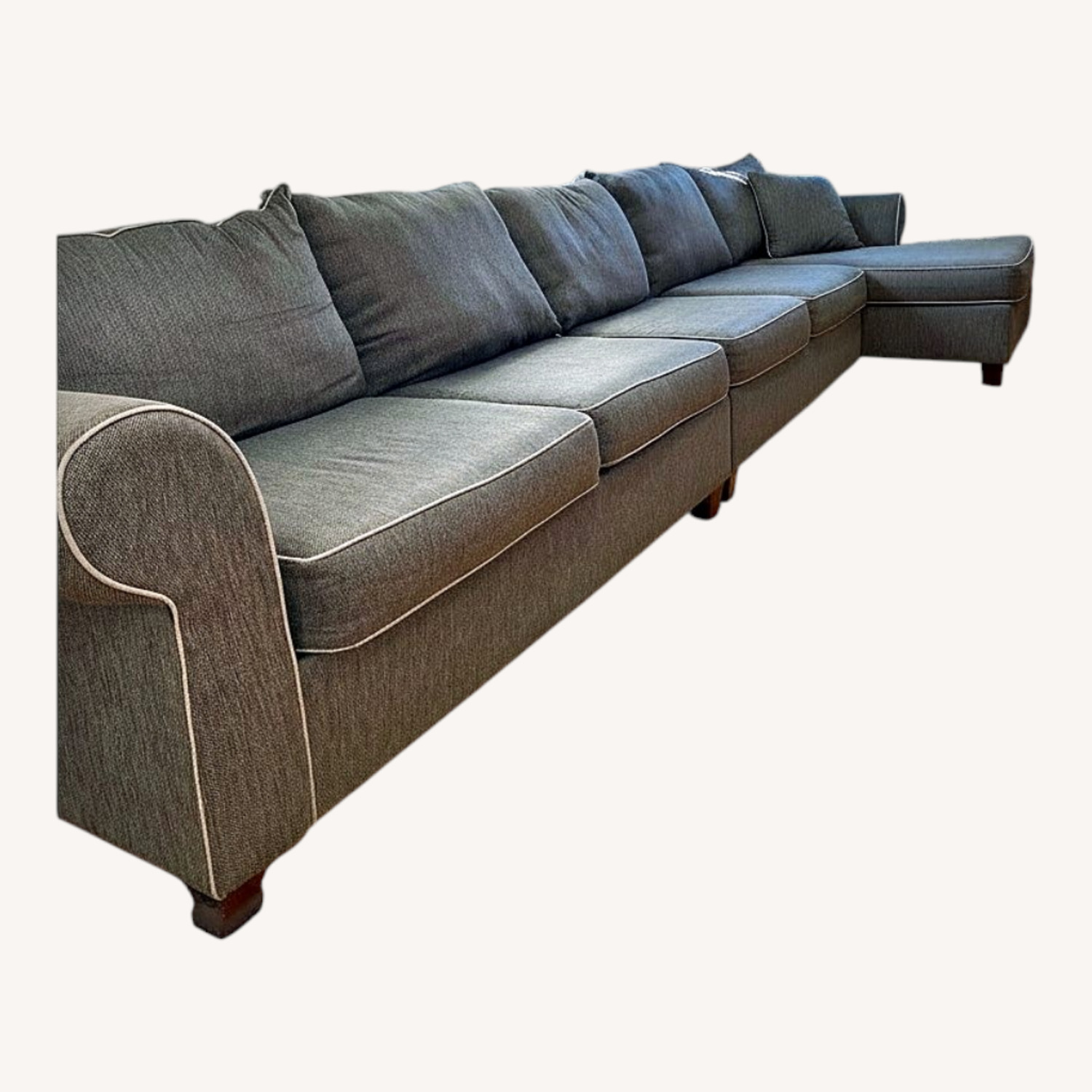 Light Gray Fabric 3+ Piece Sectional - image-0