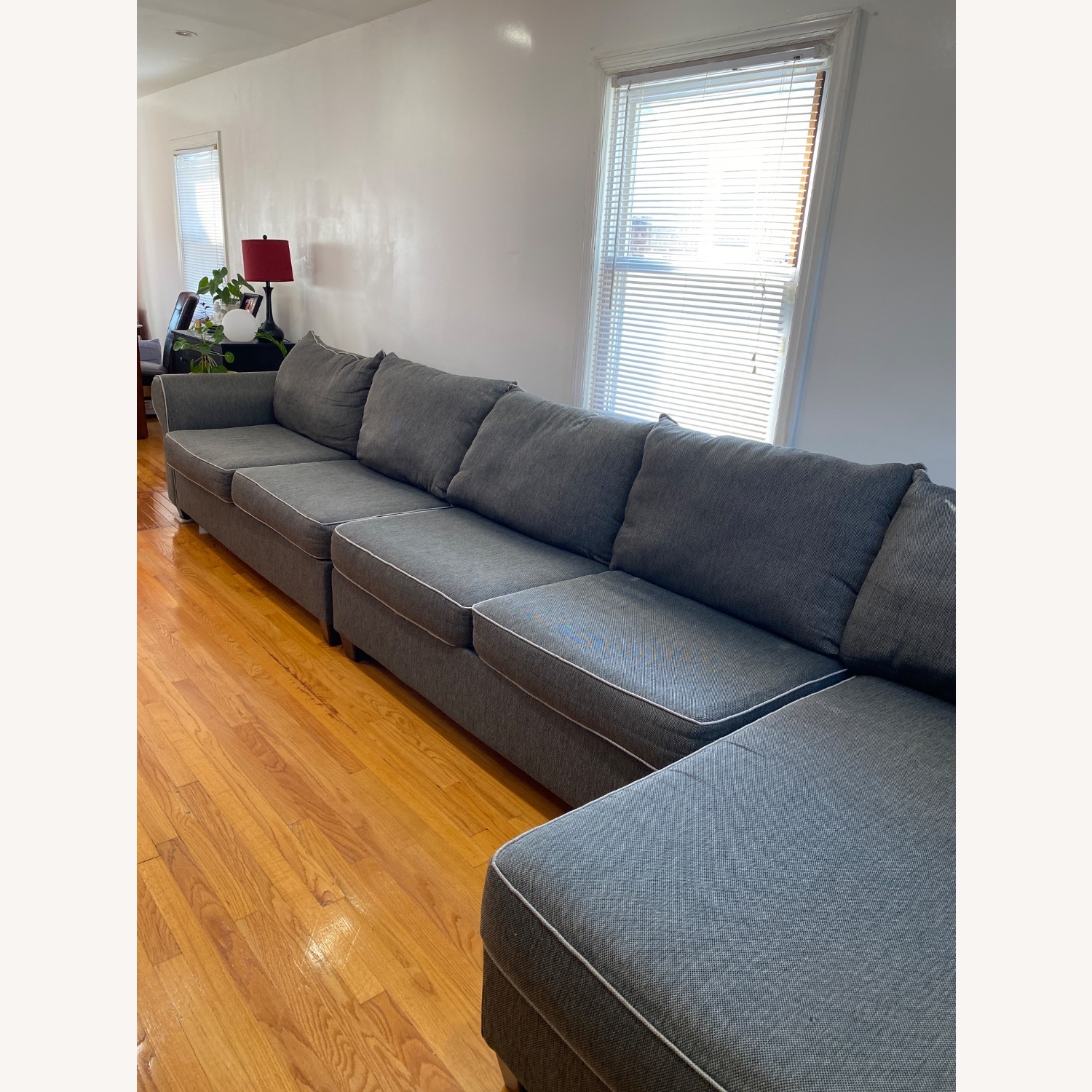 Light Gray Fabric 3+ Piece Sectional - image-2