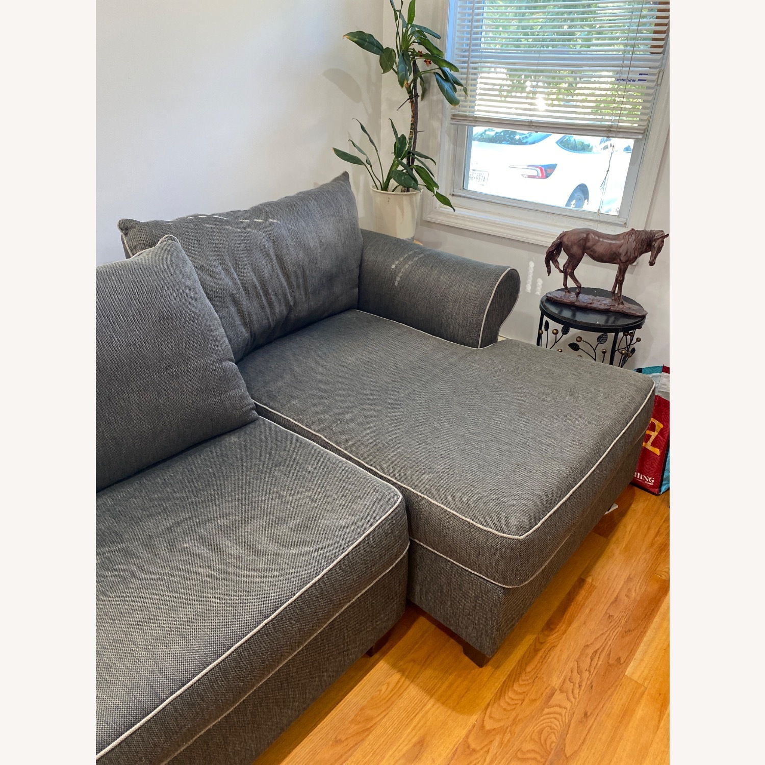 Light Gray Fabric 3+ Piece Sectional - image-4