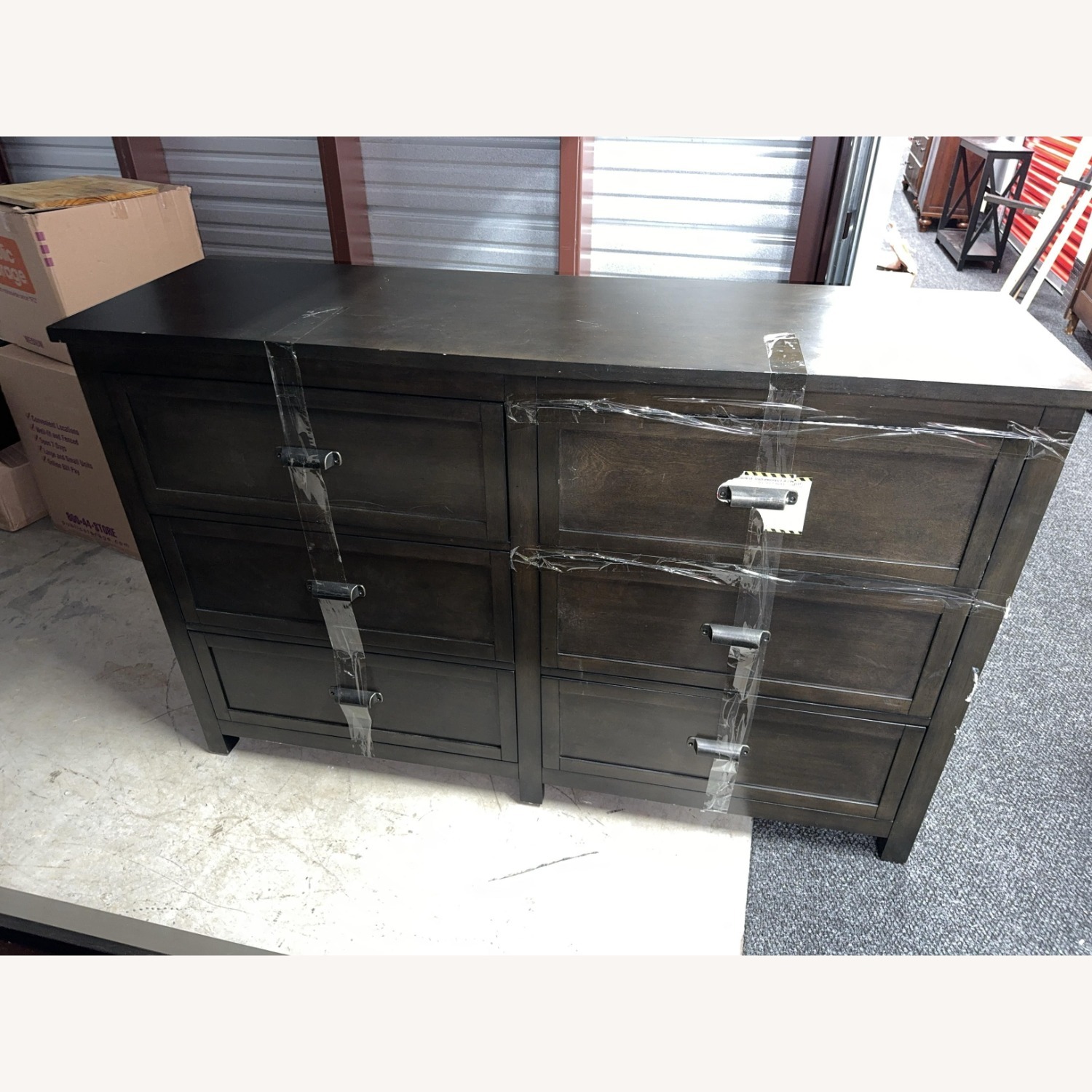 Raymour & Flanigan Dark Brown Wood Dresser - image-1