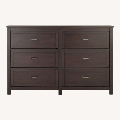 Used Raymour & Flanigan Dark Brown Wood Dresser for sale on AptDeco