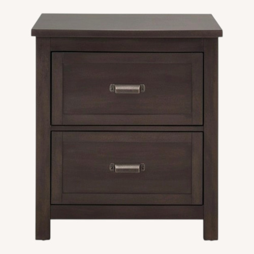 Used Raymour & Flanigan Dark Brown Wood Nightstand for sale on AptDeco