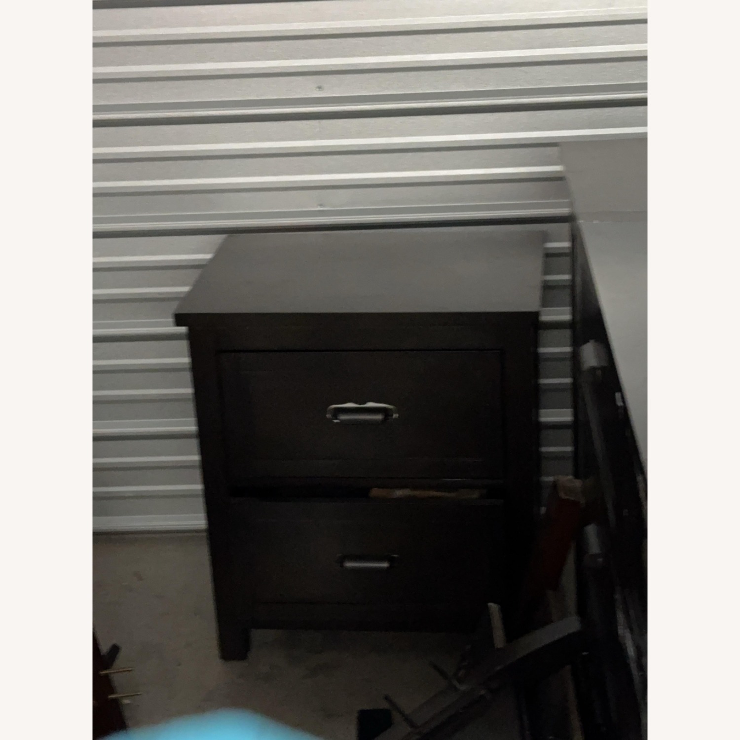 Raymour & Flanigan Dark Brown Wood Nightstand - image-1