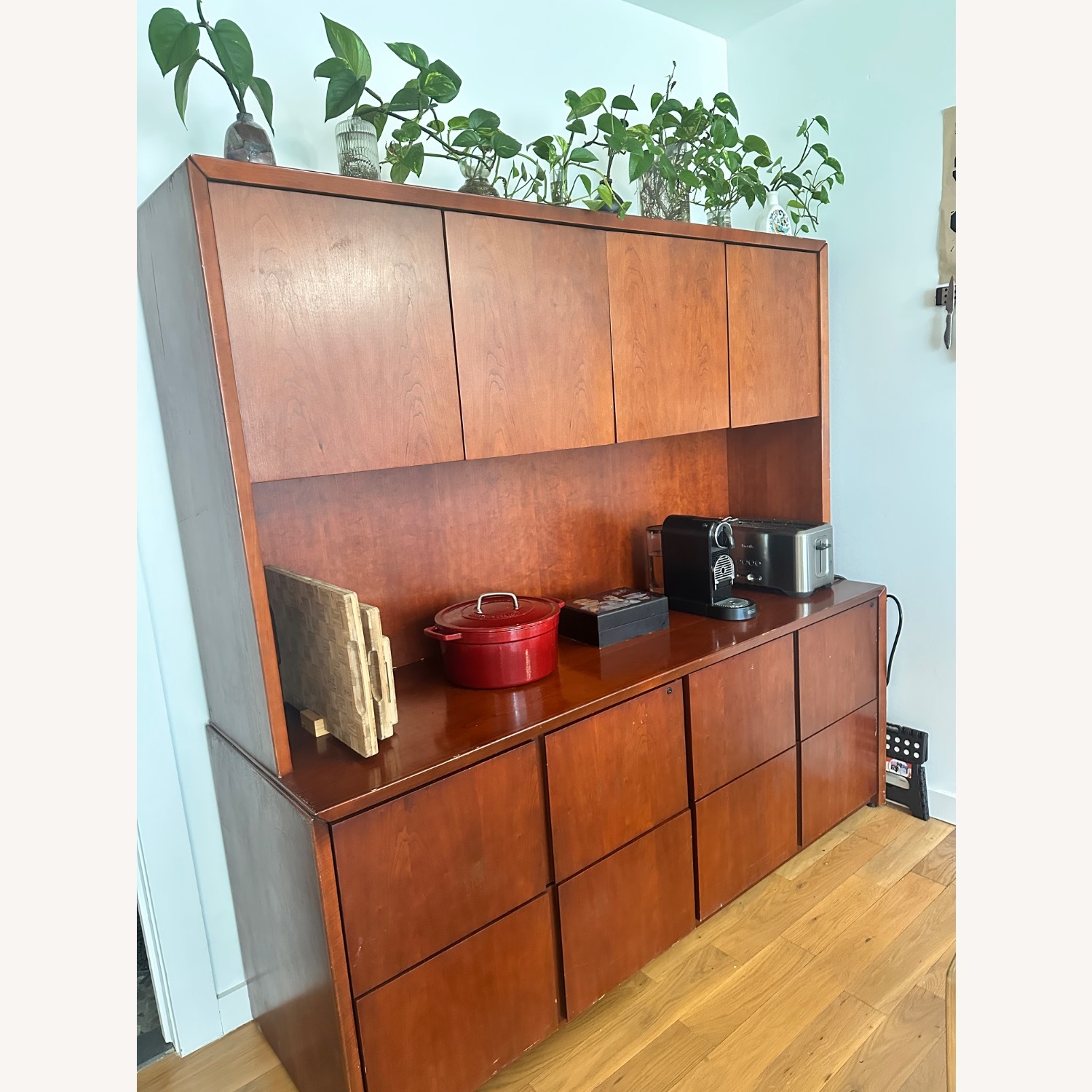 Dark Brown Wood Wall Unit - image-2