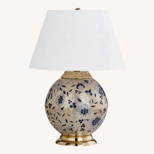 Used Ballard Designs Gold and Blue Fashion Lamp for sale on AptDeco