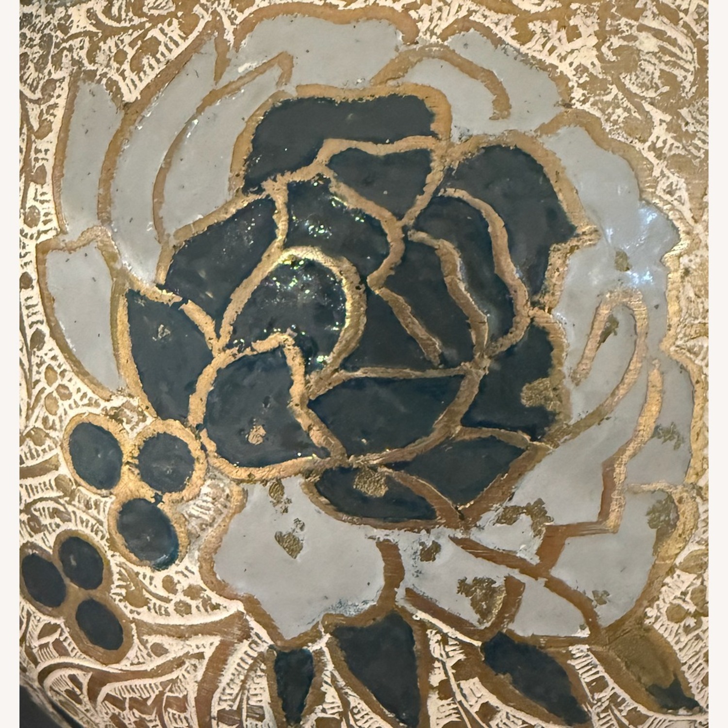 Ballard Designs Gold and Blue Fashion Lamp  - image-3