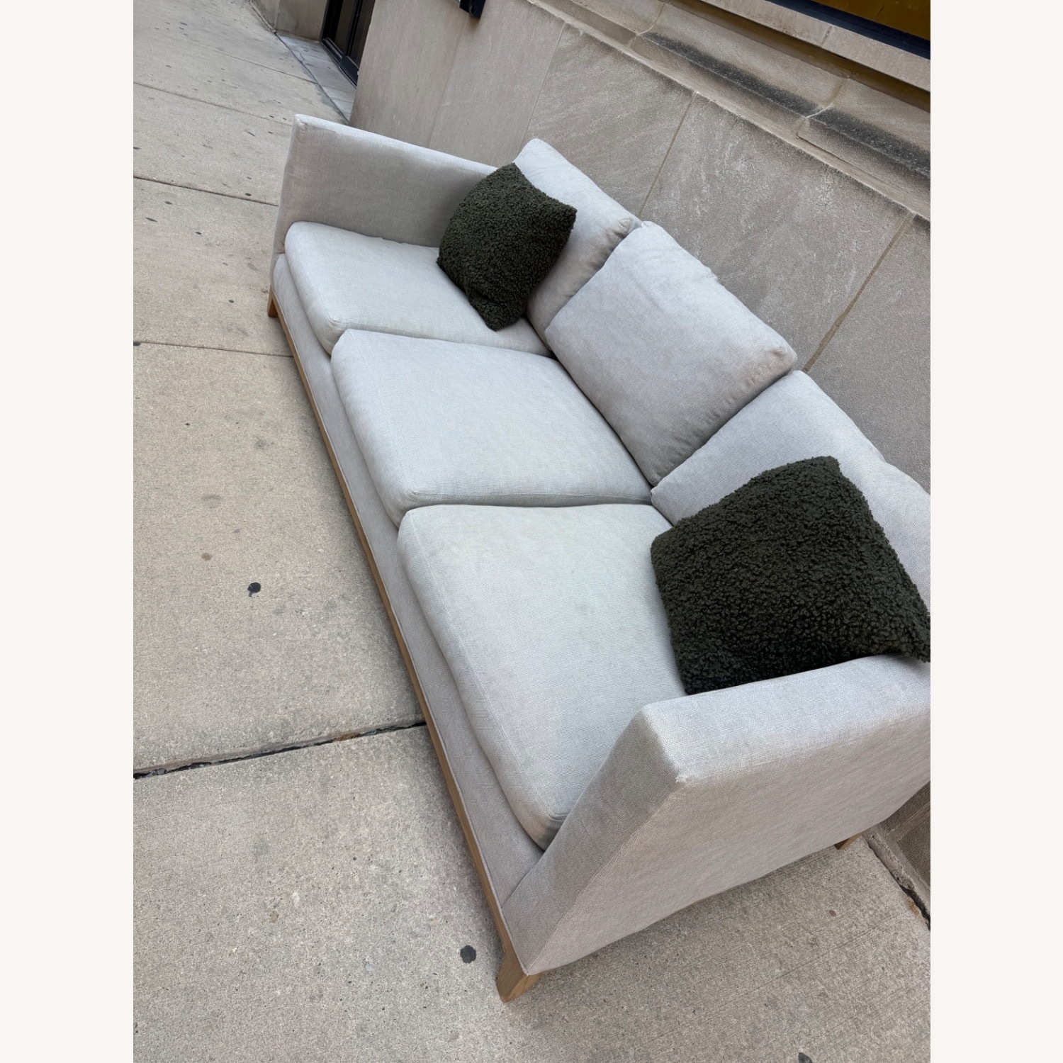 Crate & Barrel Natural Pacific Wood Base Couch - image-3