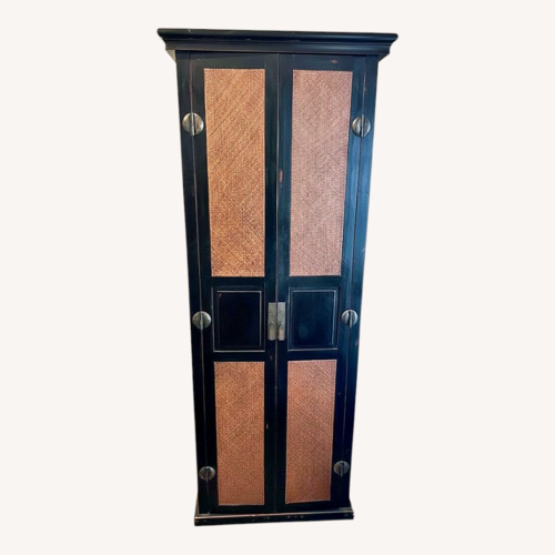 Used Palecek Dark Brown Wood Armoire for sale on AptDeco