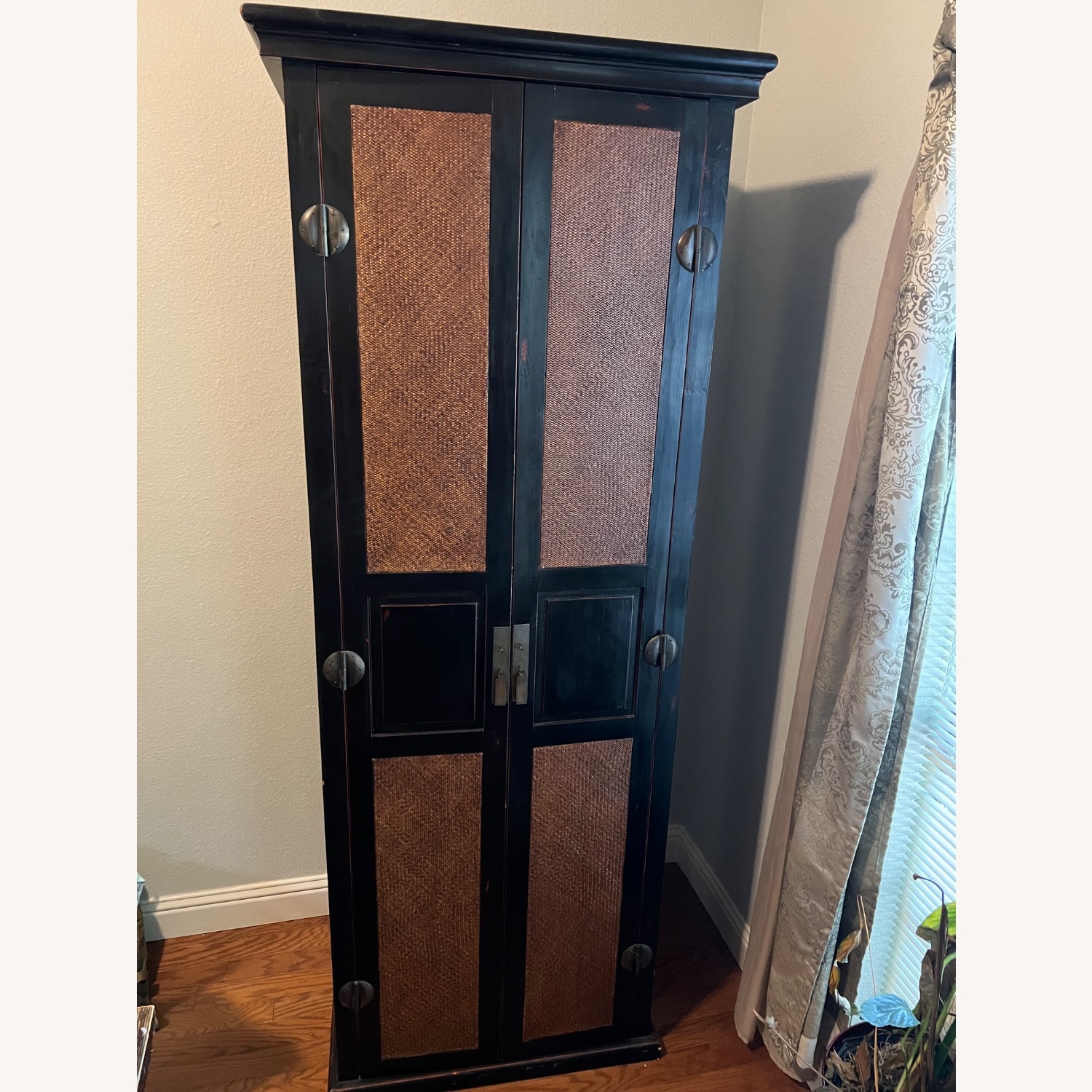 Palecek Dark Brown Wood Armoire - image-1