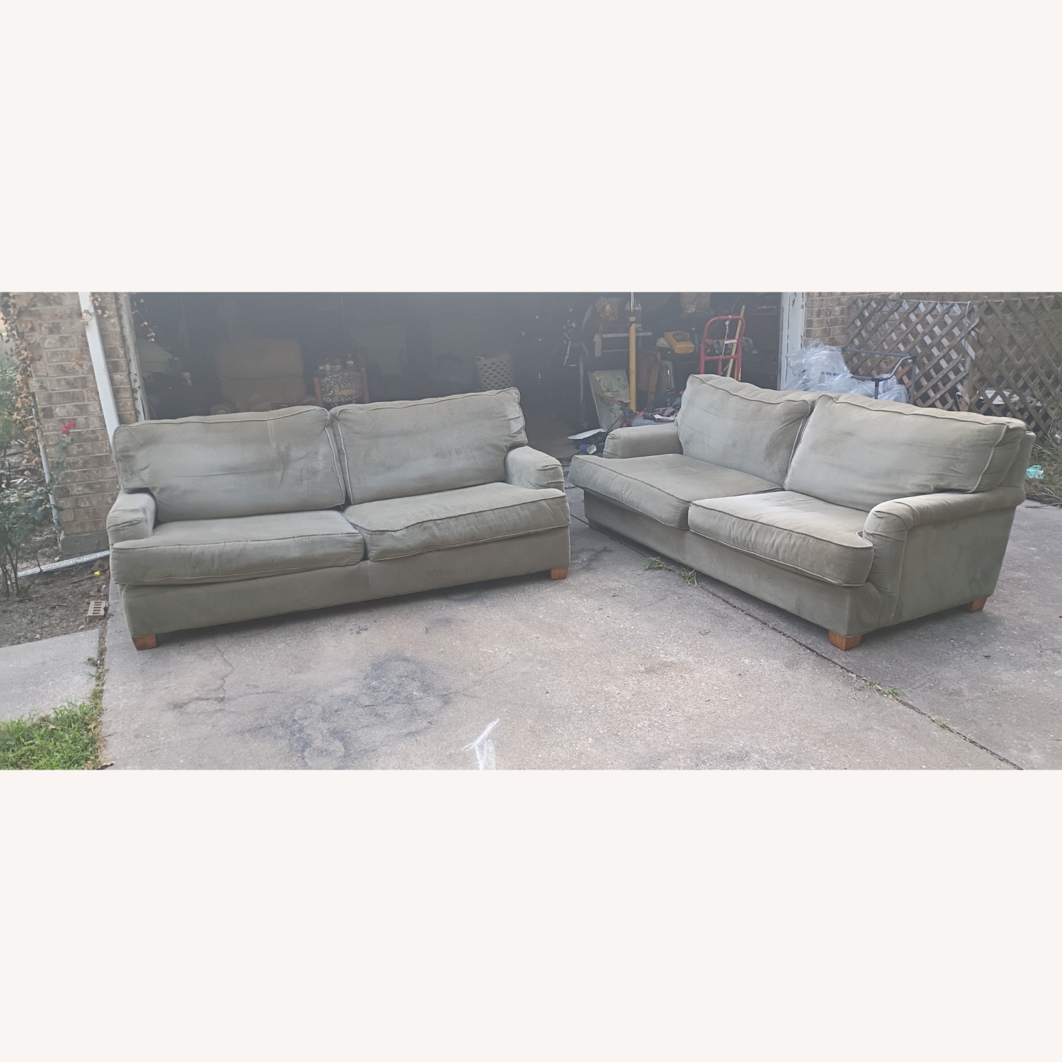 Green Fabric 3+ Seater Sofa Set - image-2