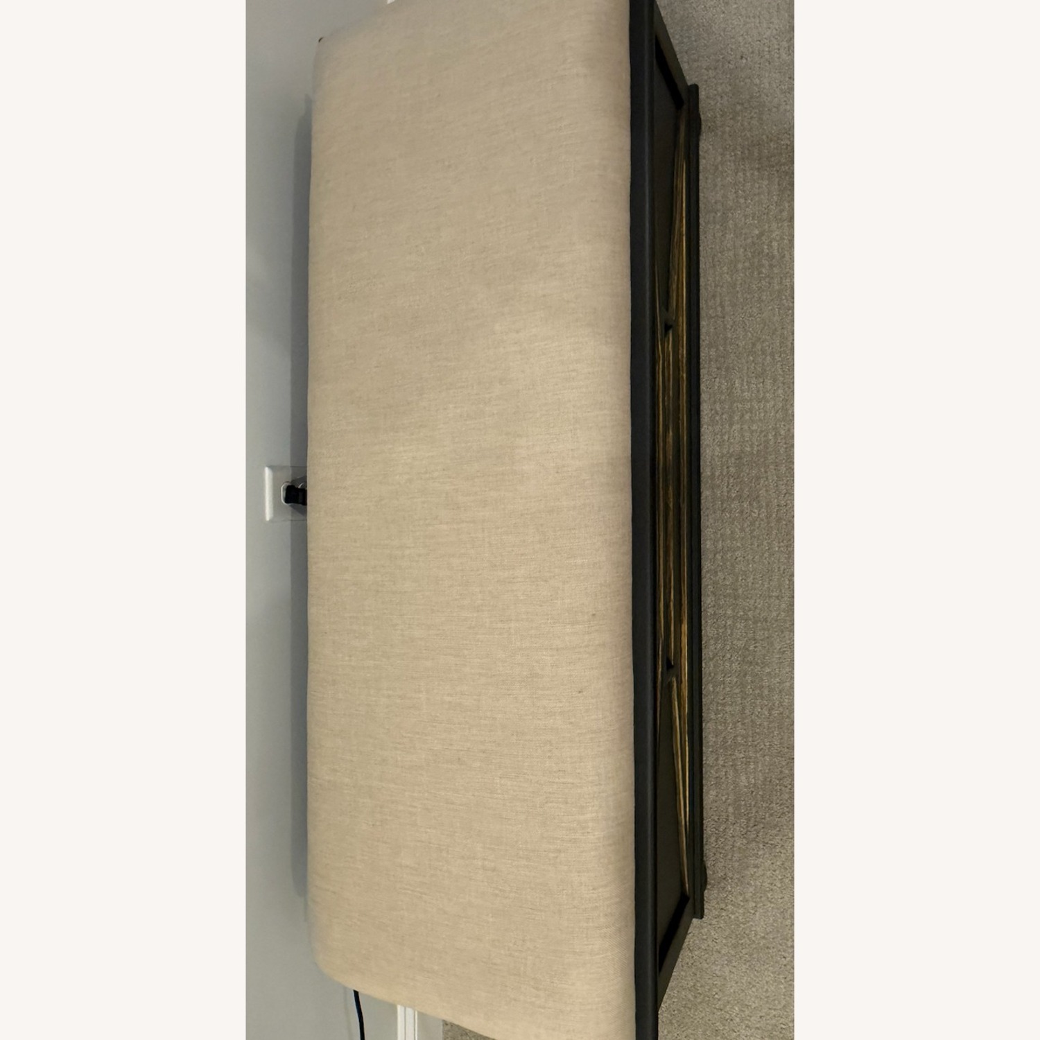 Ballard Designs Navy Trunk With Linen Upholstered Bench Top  - image-4