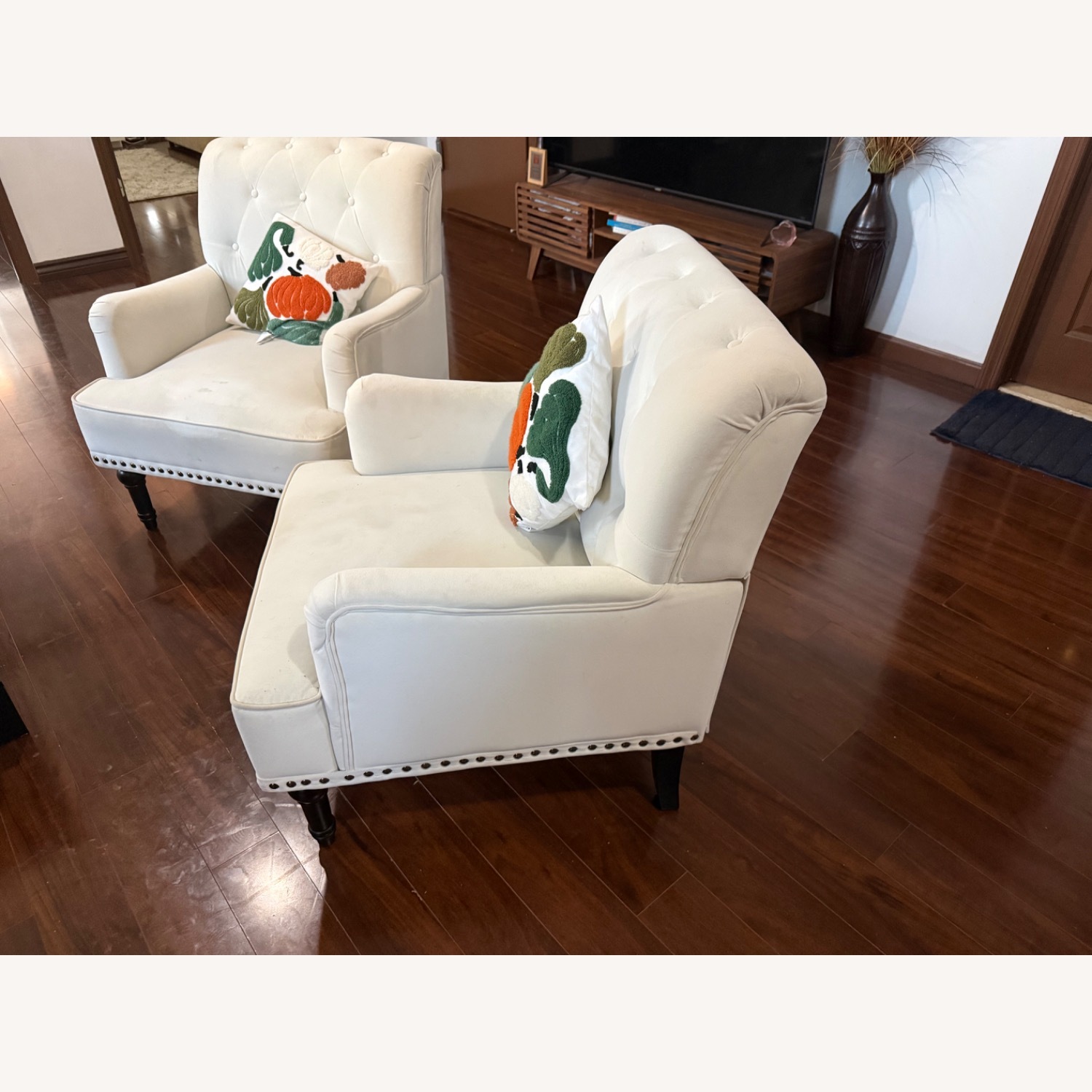 Wayfair White Faux Leather Armchair  - image-3