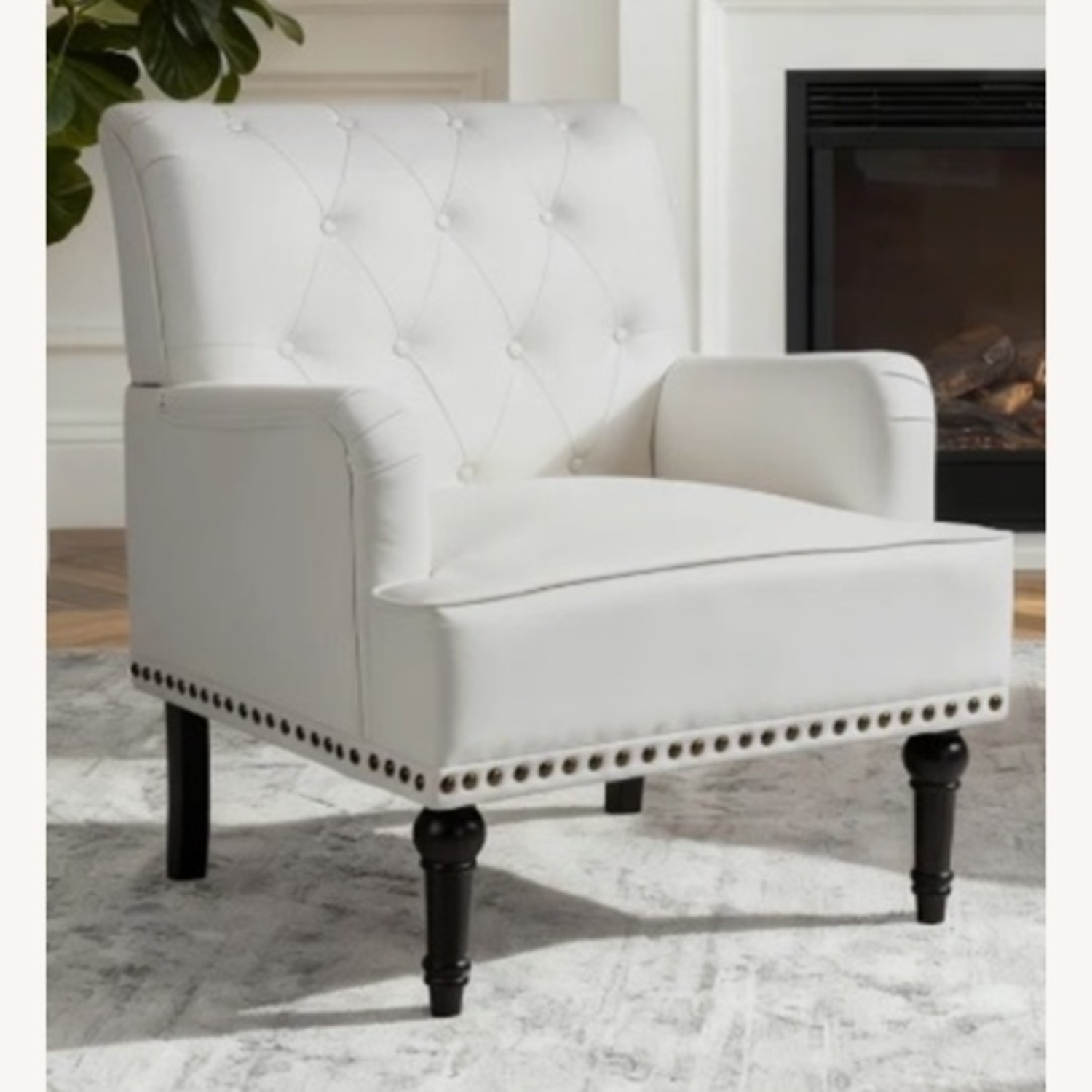 Wayfair White Faux Leather Armchair  - image-5