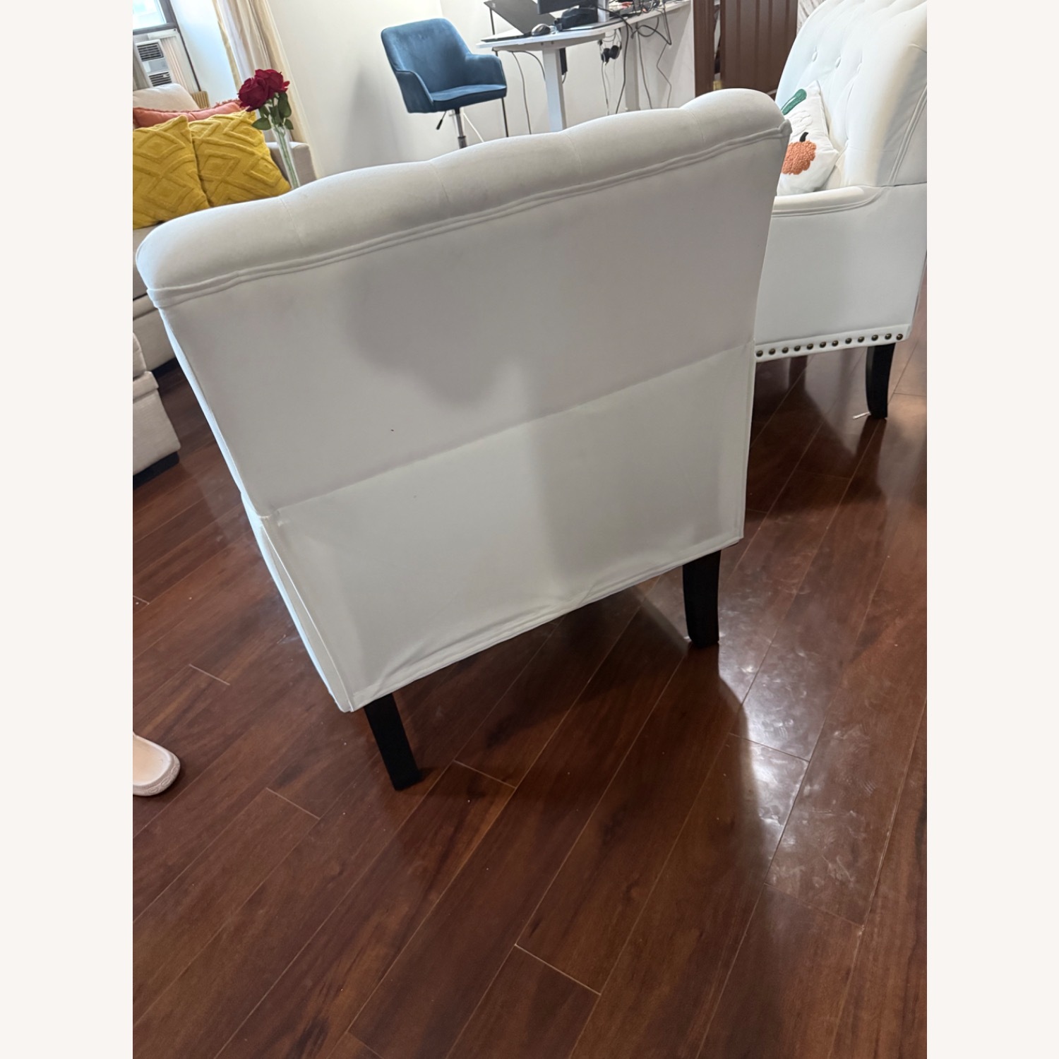 Wayfair White Faux Leather Armchair  - image-4