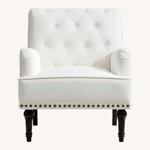 Used Wayfair White Faux Leather Armchair for sale on AptDeco