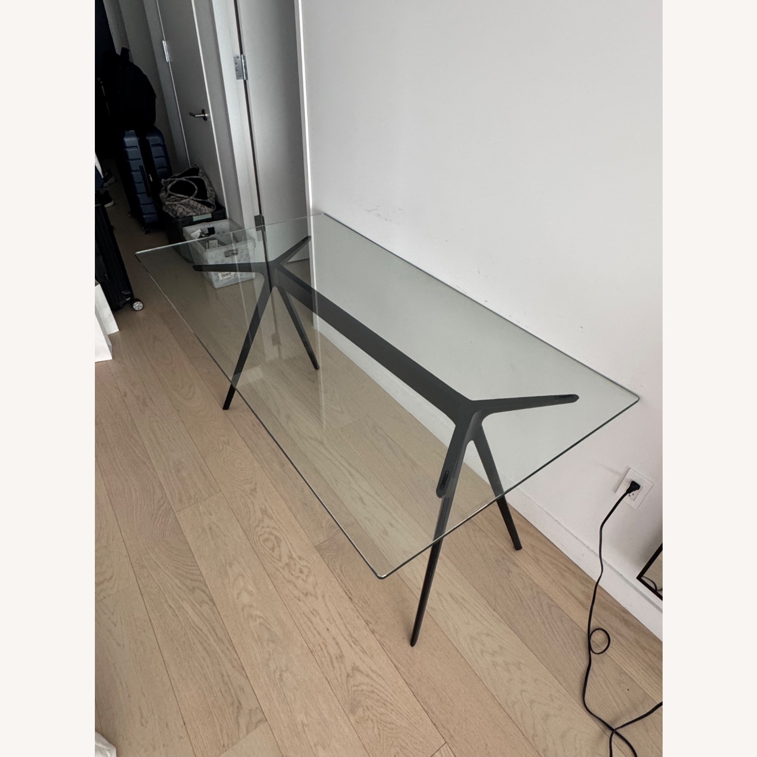 Design Within Reach Black Glass Dining Table - image-4