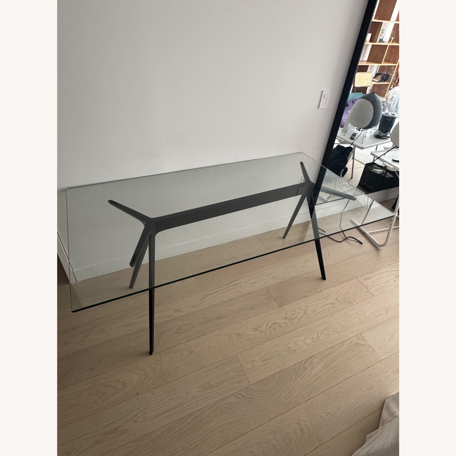 Design Within Reach Black Glass Dining Table - image-3