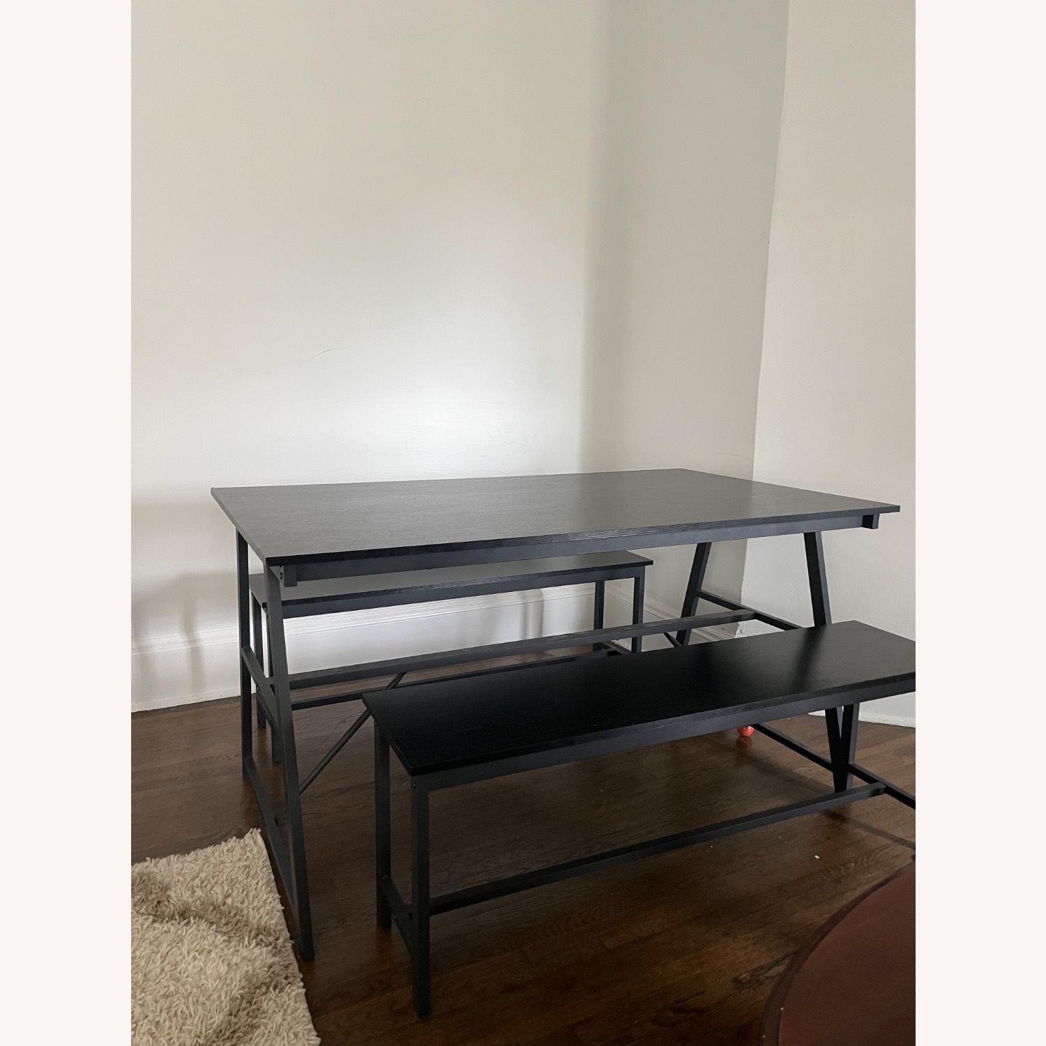 Black Dining Table with 2 Benches  - image-2