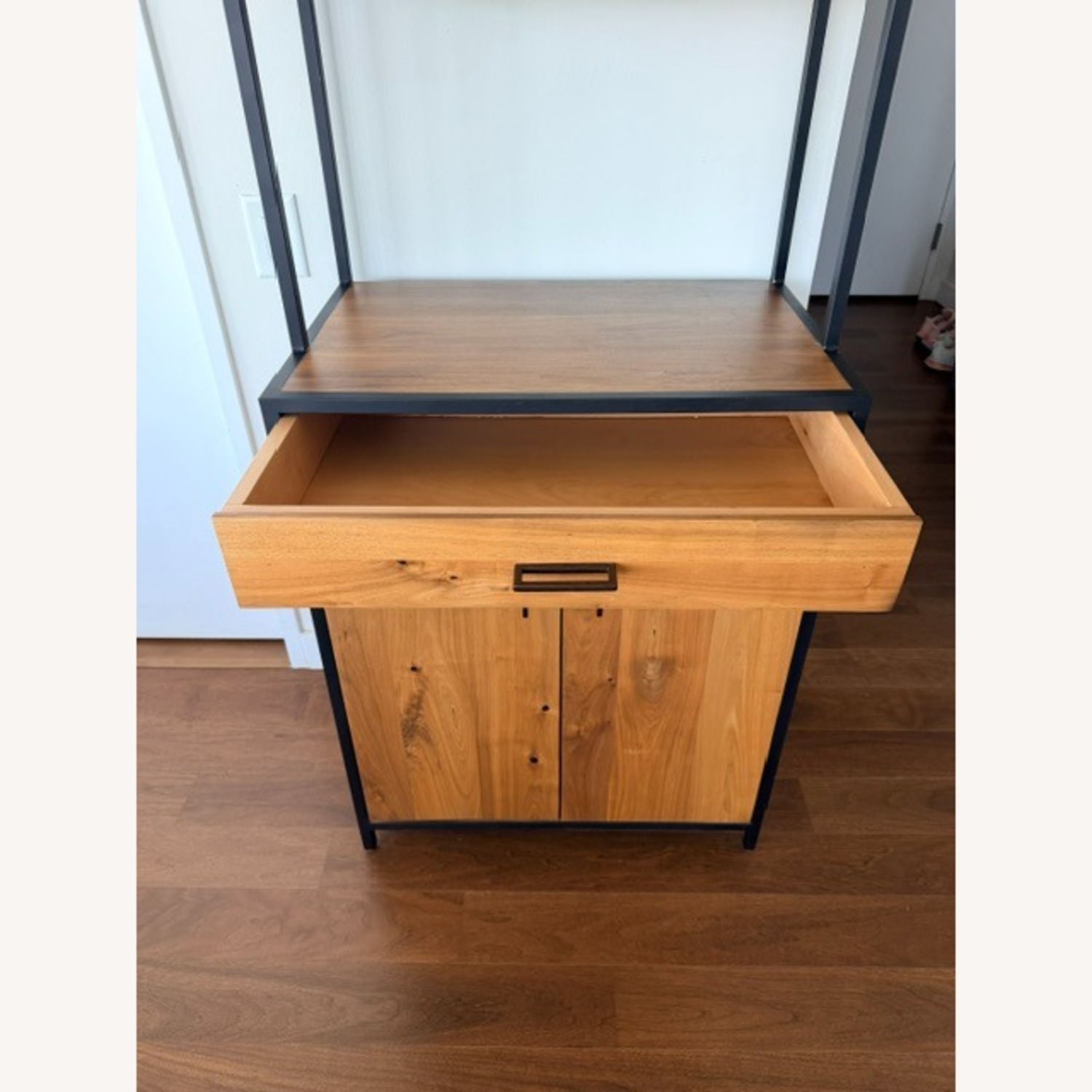 Crate & Barrel Dark Brown Wood Bar Cart - image-4