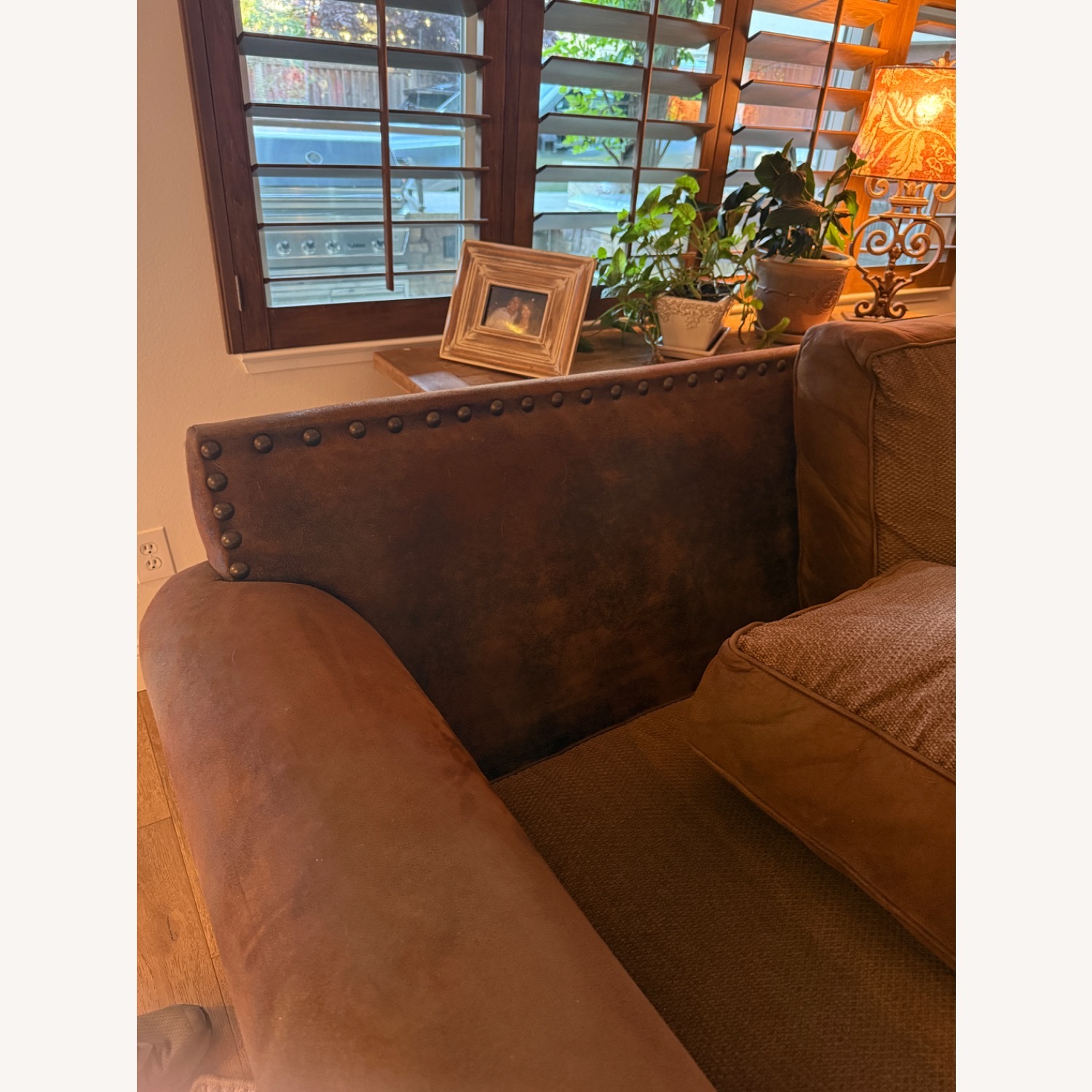 Dark Brown Faux Leather 2 Piece Sectional - image-6