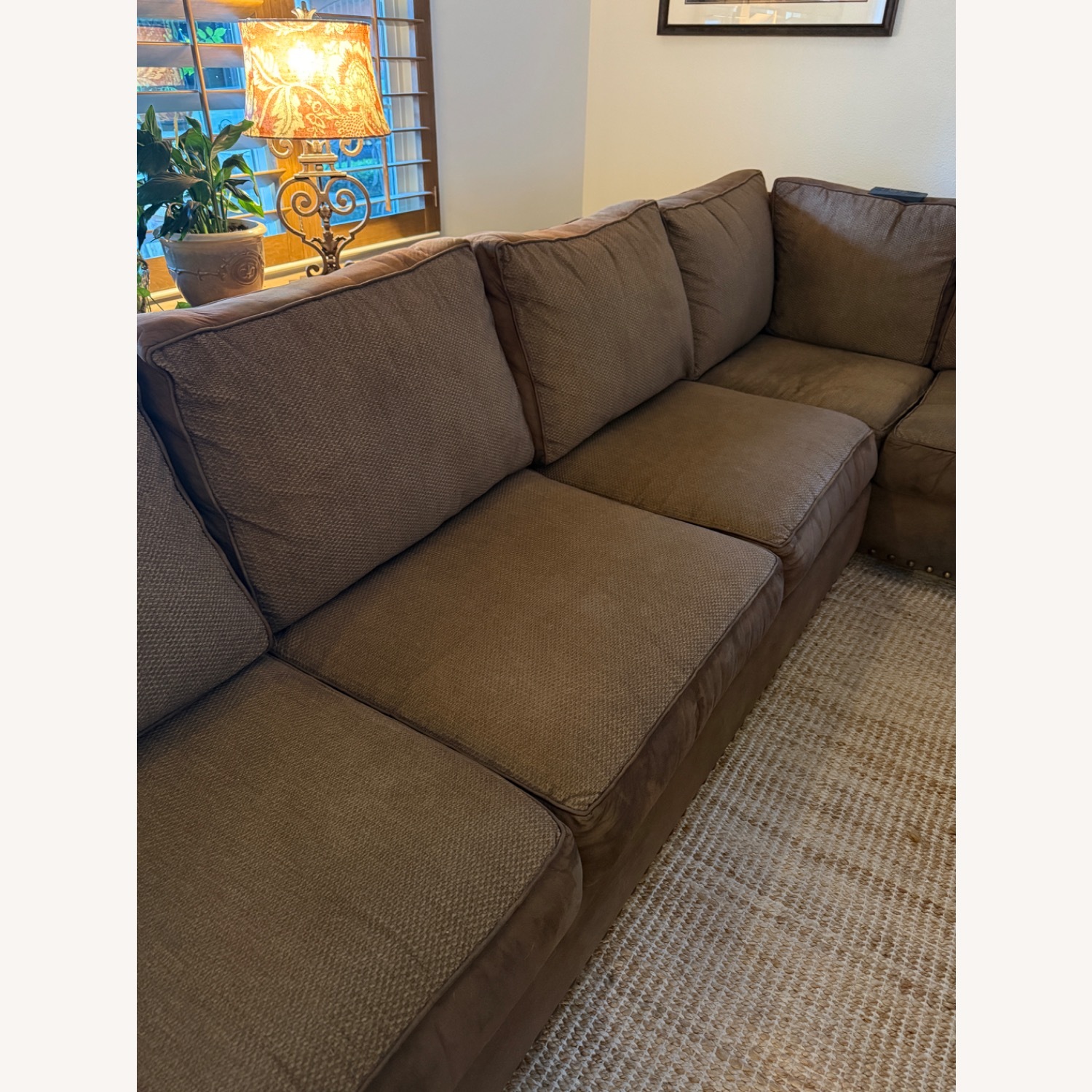 Dark Brown Faux Leather 2 Piece Sectional - image-3