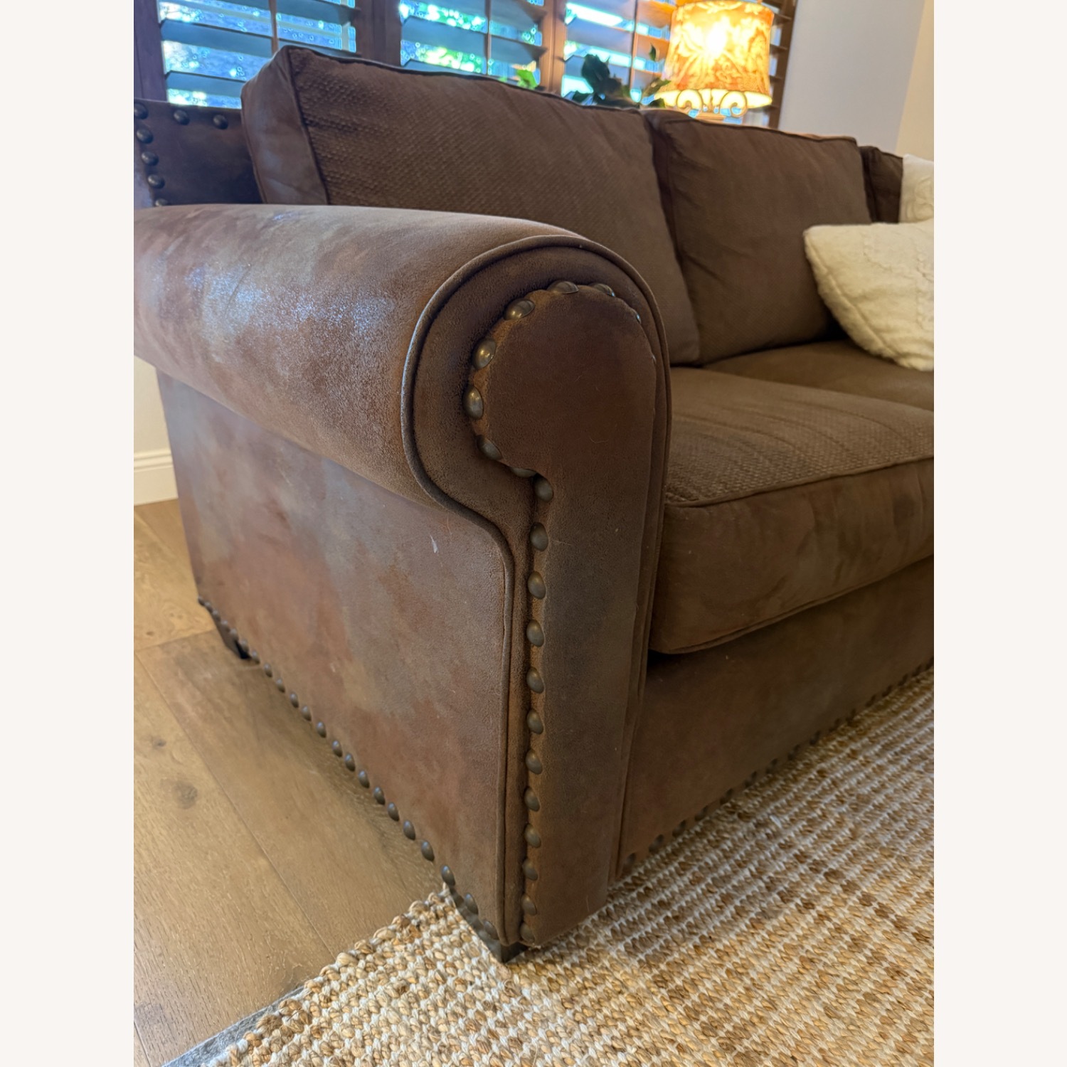 Dark Brown Faux Leather 2 Piece Sectional - image-5