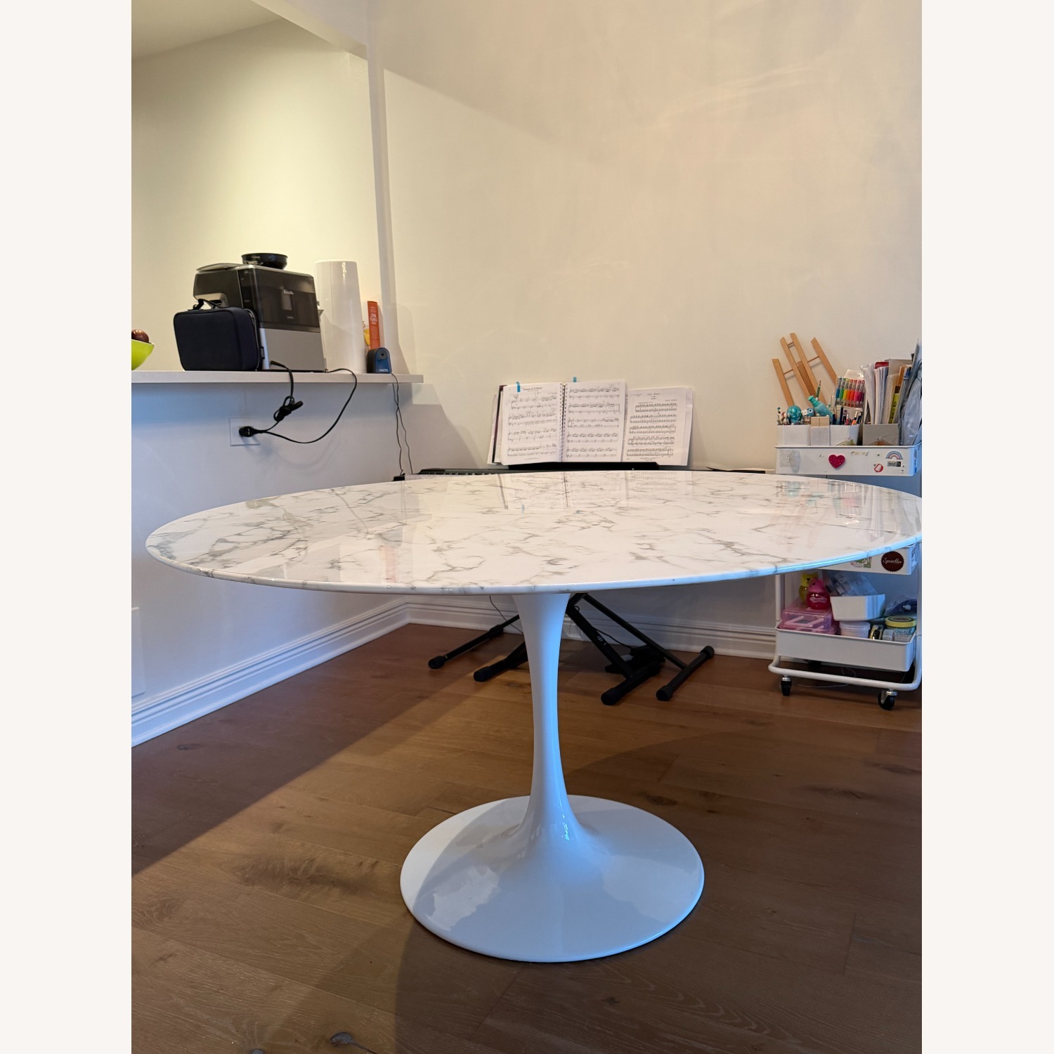Modway Lippa Faux Marble White 54" Dining Table - image-1