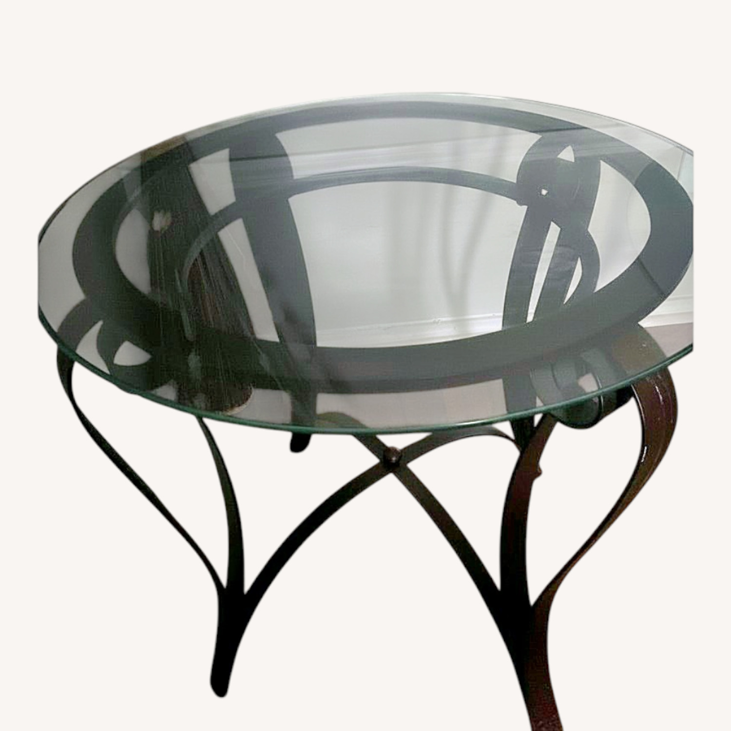 Modern Round Glass Side Table - image-0