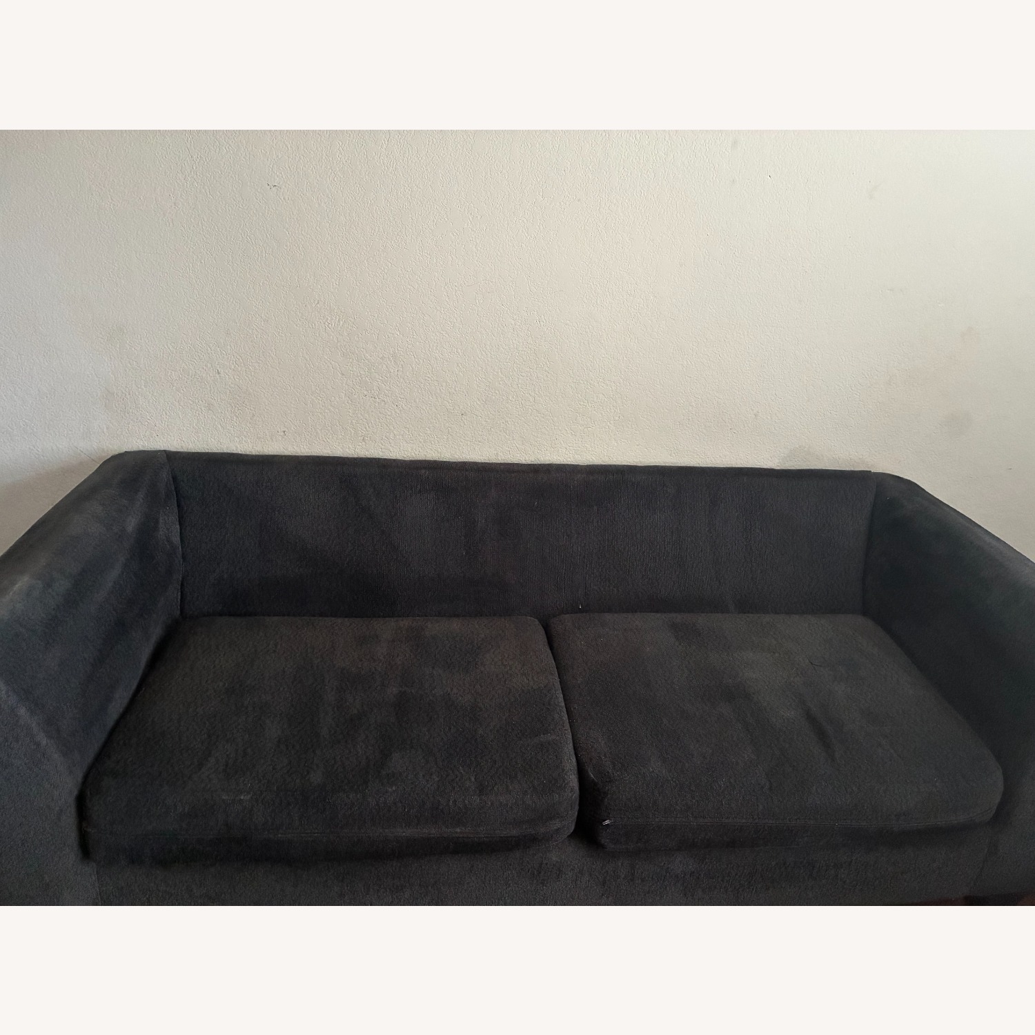 Contemporary Dark Gray Loveseat - image-2