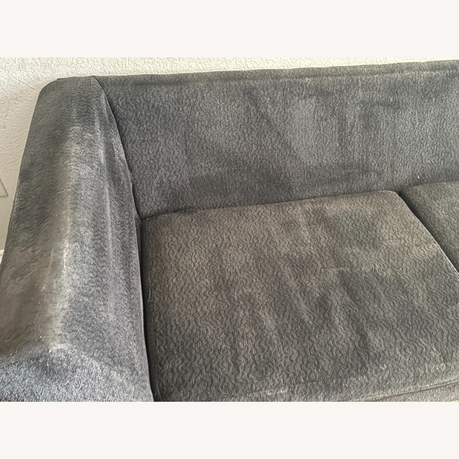 Contemporary Dark Gray Loveseat - image-4