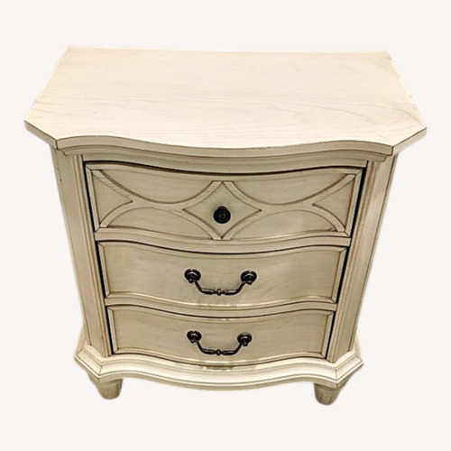 Used Bisque 3 Drawer Nightstand for sale on AptDeco