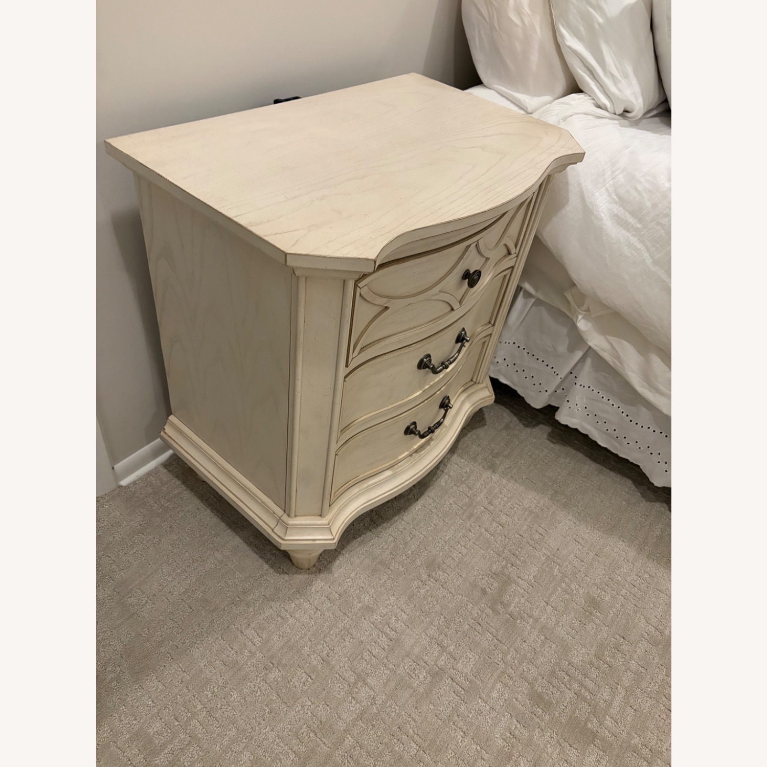 Bisque 3 Drawer Nightstand - image-2
