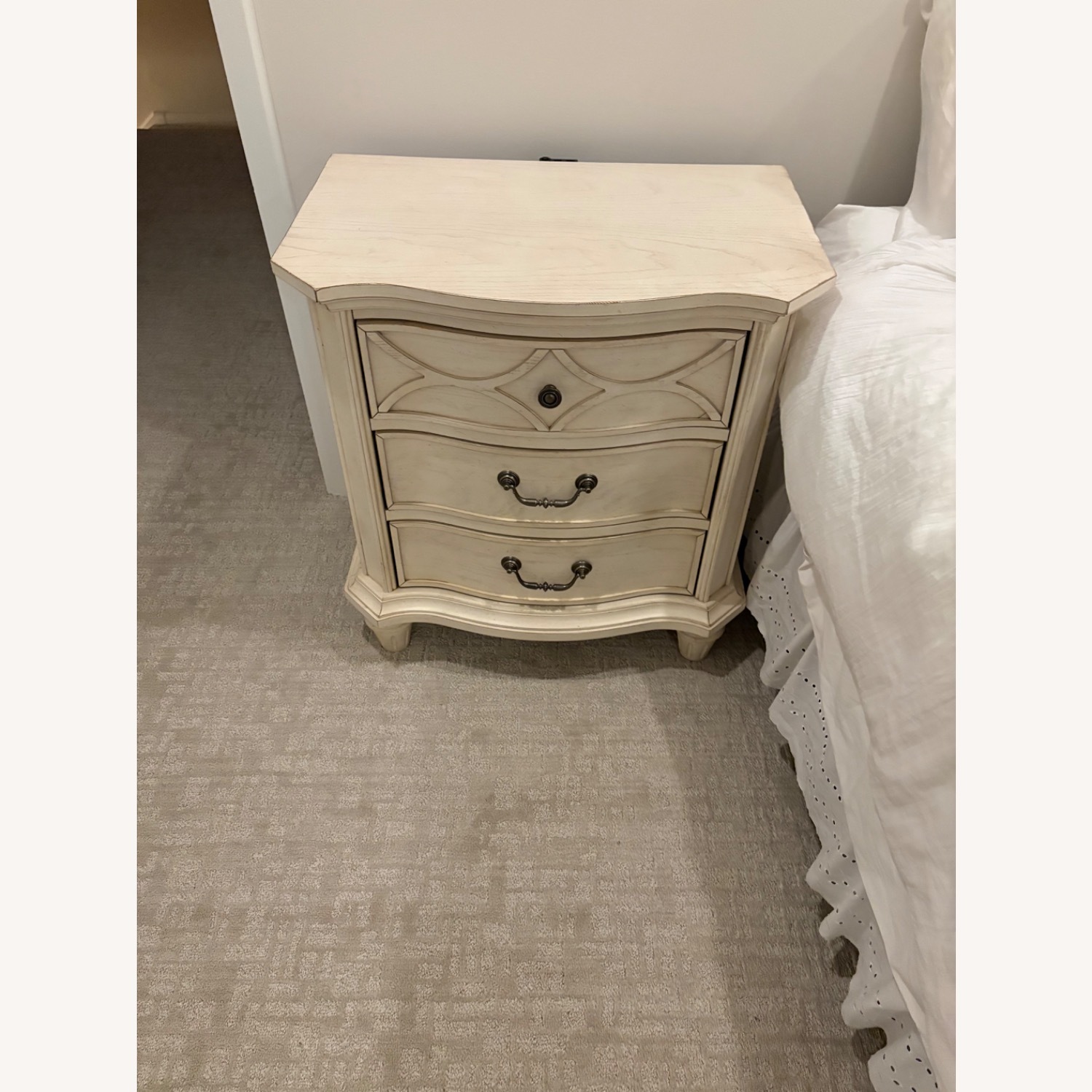 Bisque 3 Drawer Nightstand - image-1