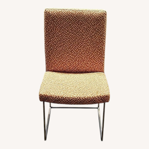 Used Milo Baughman Orange Fabric Dining Chairs for sale on AptDeco