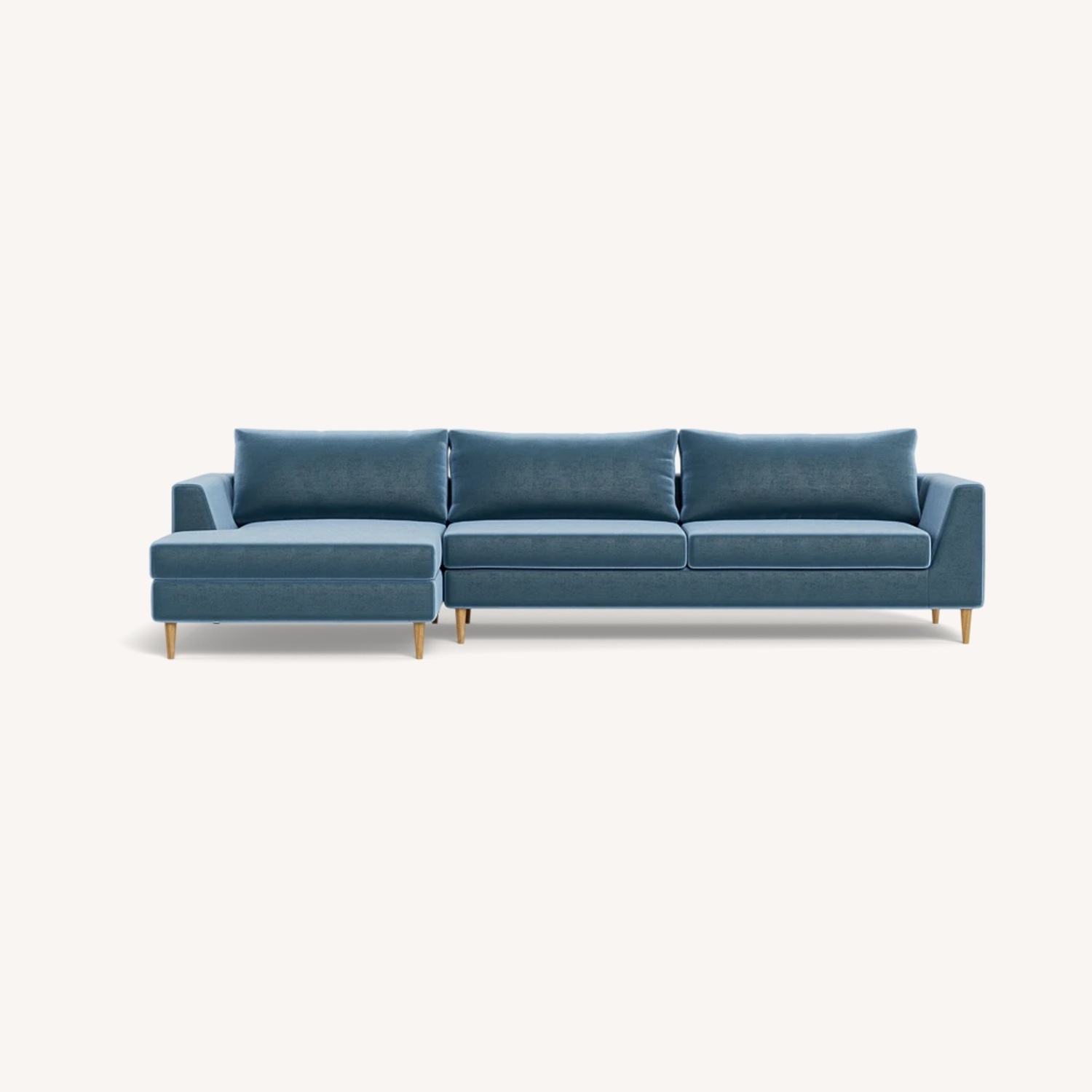 Interior Define Blue Velvet Sectional - image-5