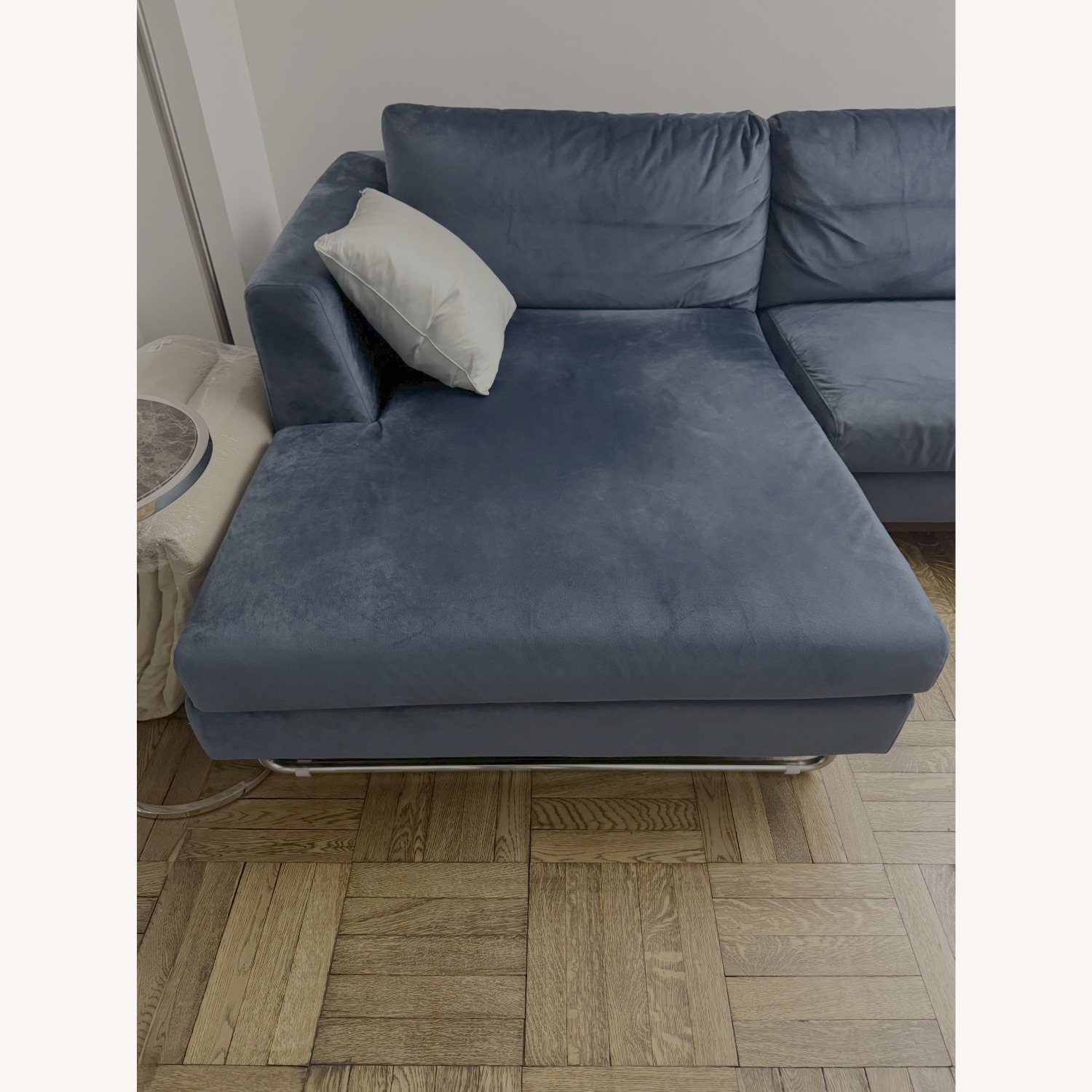Interior Define Blue Velvet Sectional - image-4