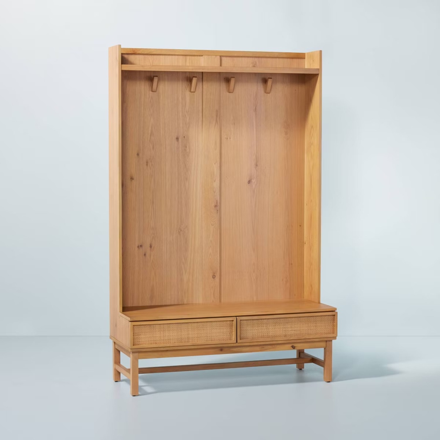Target Wood & Cane Entryway Bench & Hall Tree - image-1