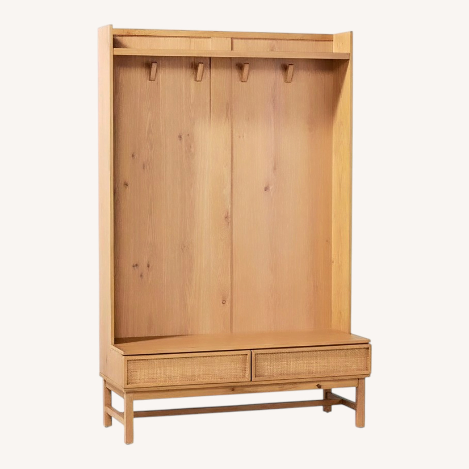 Target Wood & Cane Entryway Bench & Hall Tree - image-0