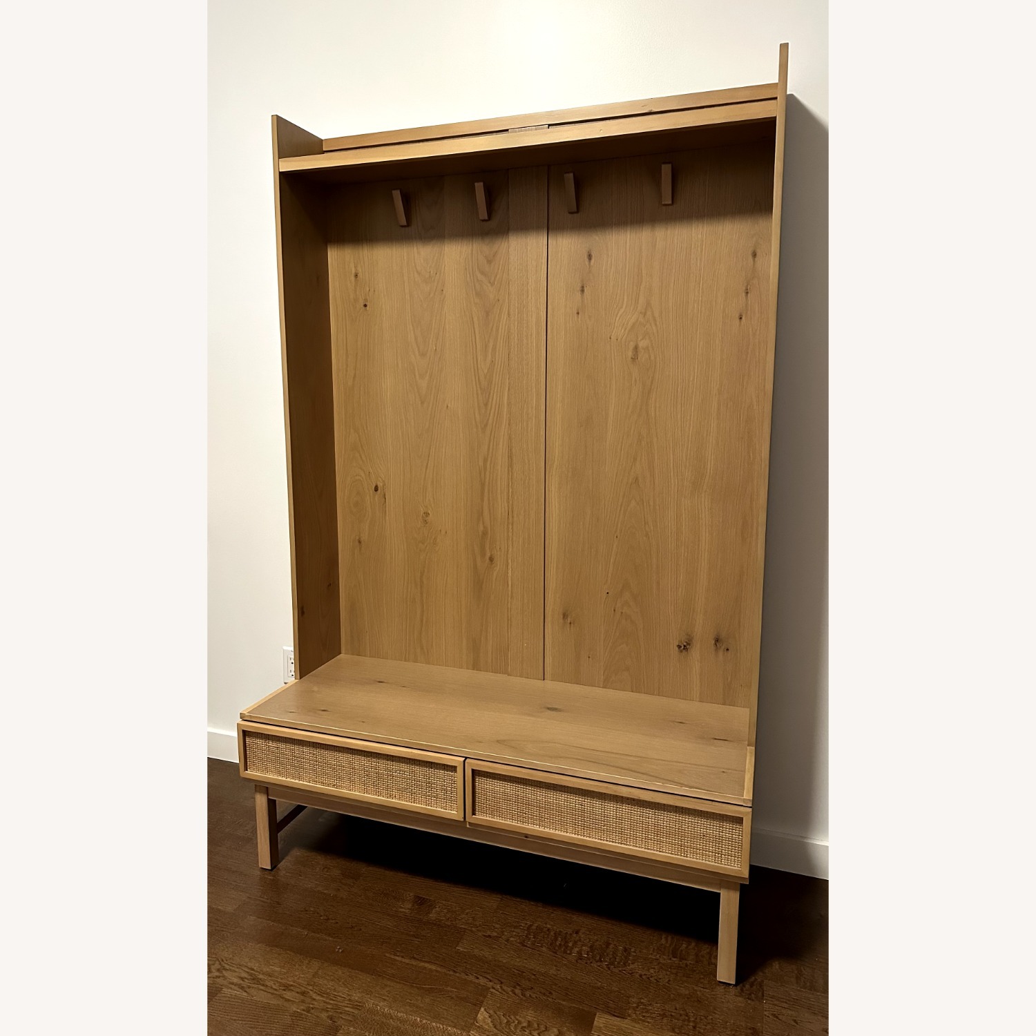 Target Wood & Cane Entryway Bench & Hall Tree - image-3