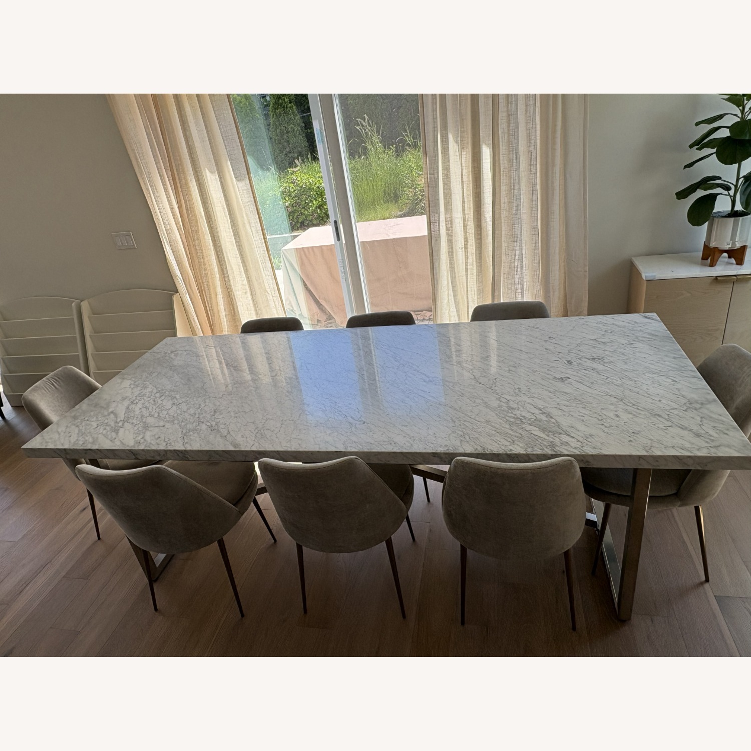 Restoration Hardware Torano Marble Rectangular Dining Table 96" - image-1