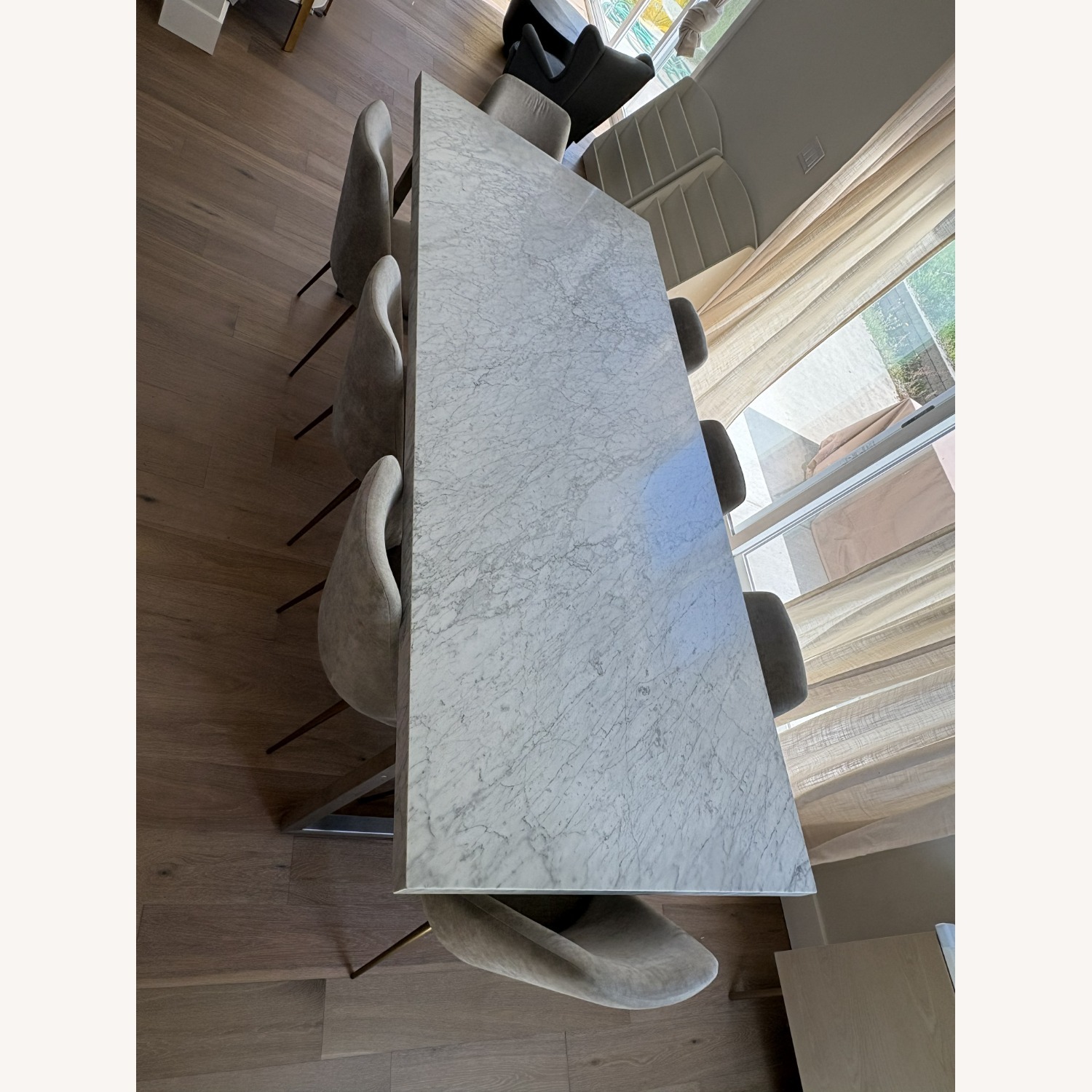 Restoration Hardware Torano Marble Rectangular Dining Table 96" - image-4