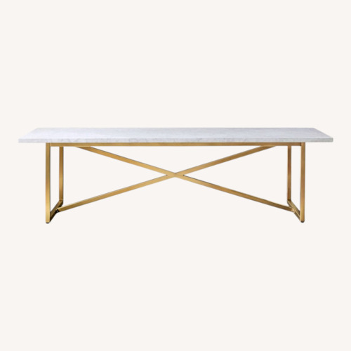 Used Restoration Hardware Torano Marble Rectangular Dining Table 96" for sale on AptDeco