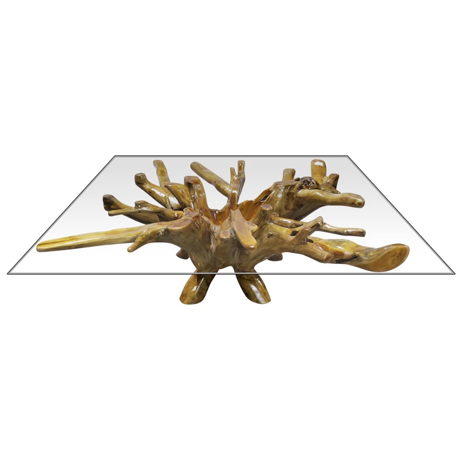 Light Brown Wood Coffee Table - image-1