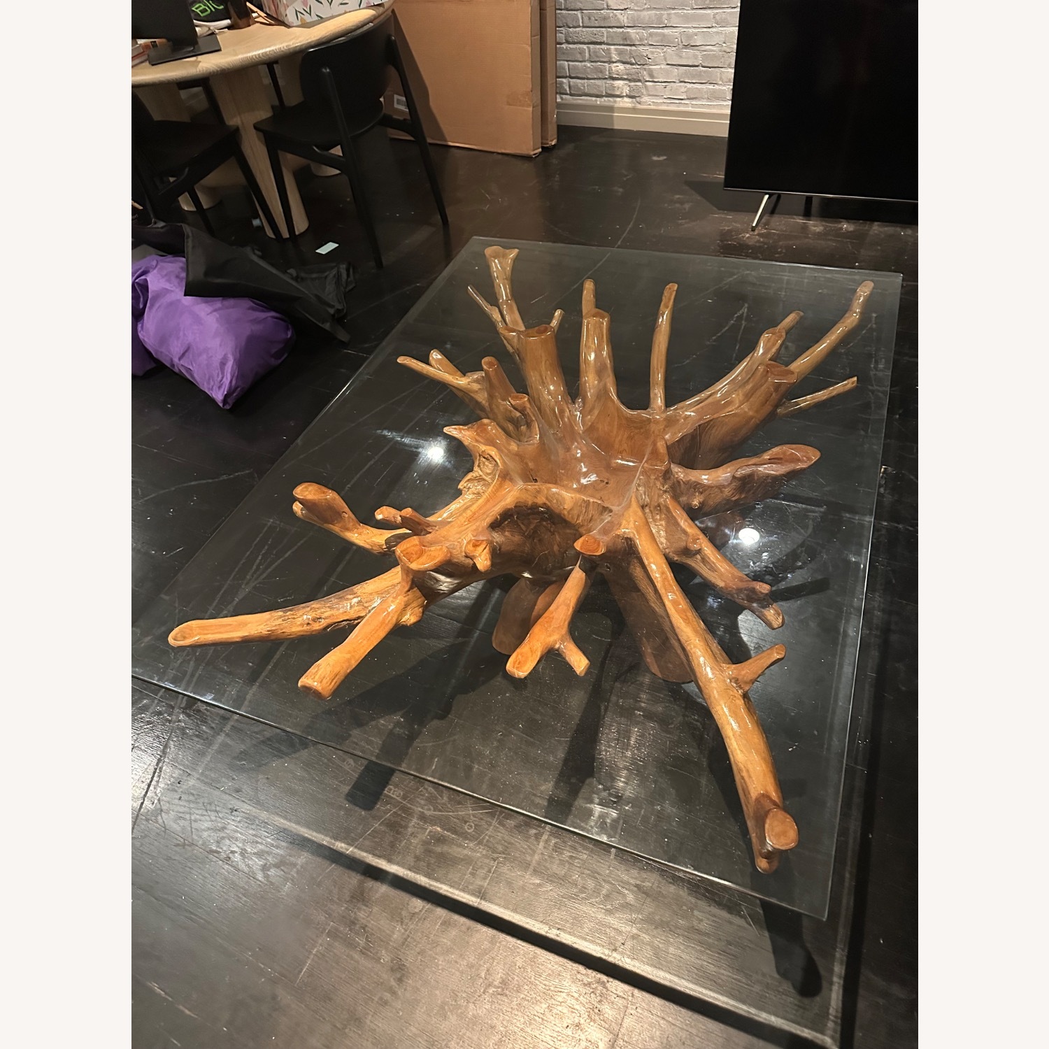 Light Brown Wood Coffee Table - image-3